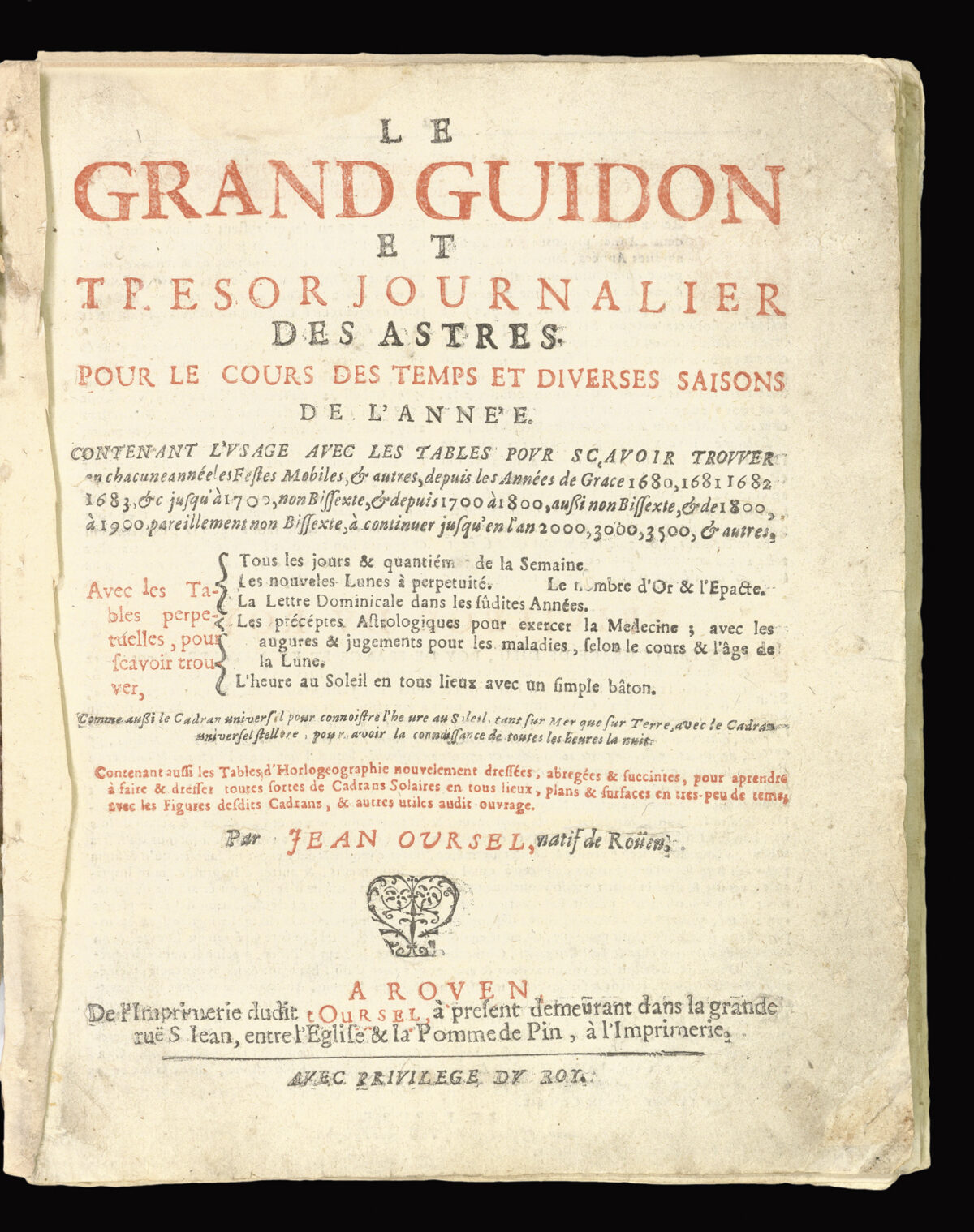 OURSEL, Jean Le grand Guidon