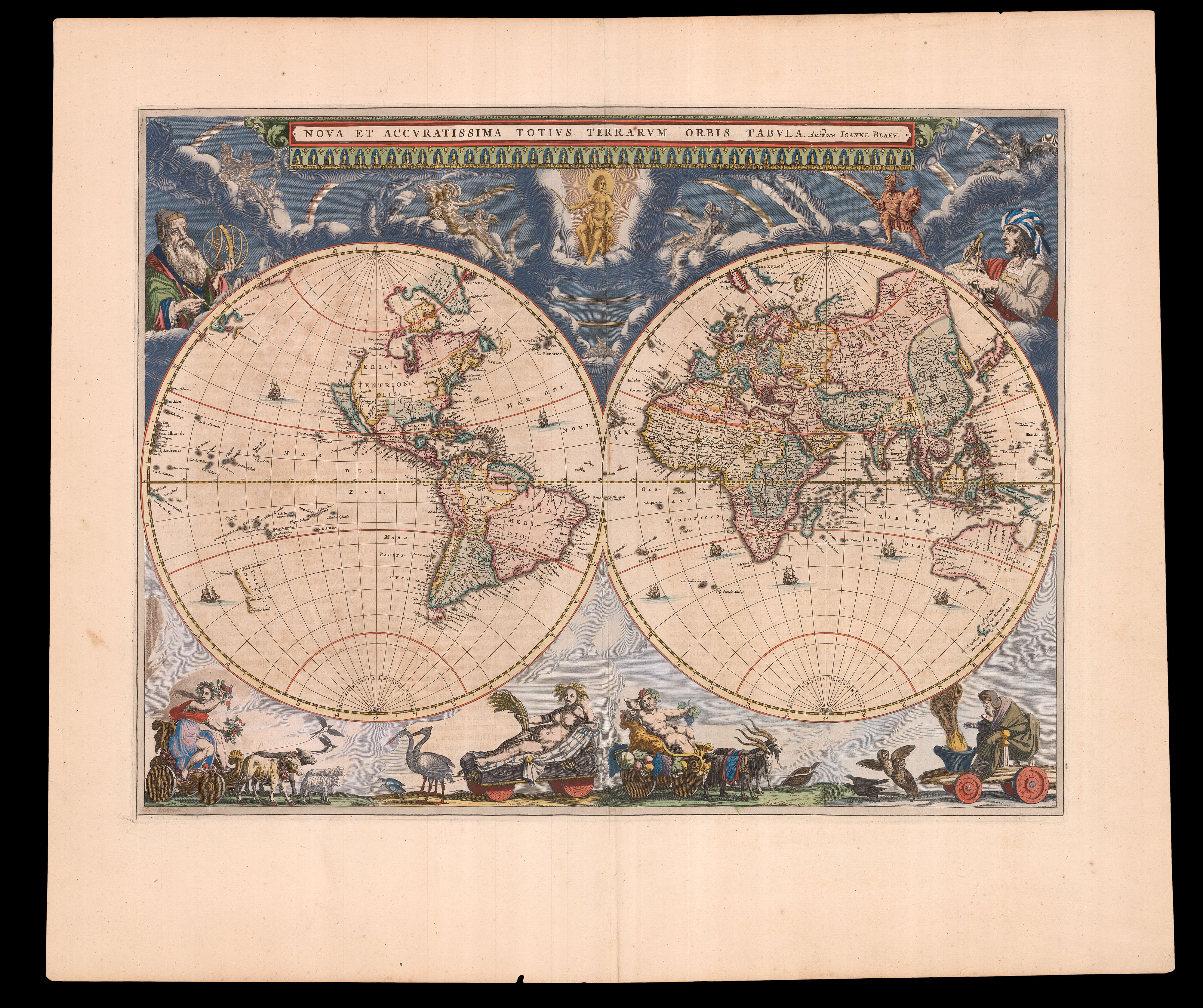 BLAEU, Johannes Nova Et Accuratissima Totius Terrarum Orbis Tabula.