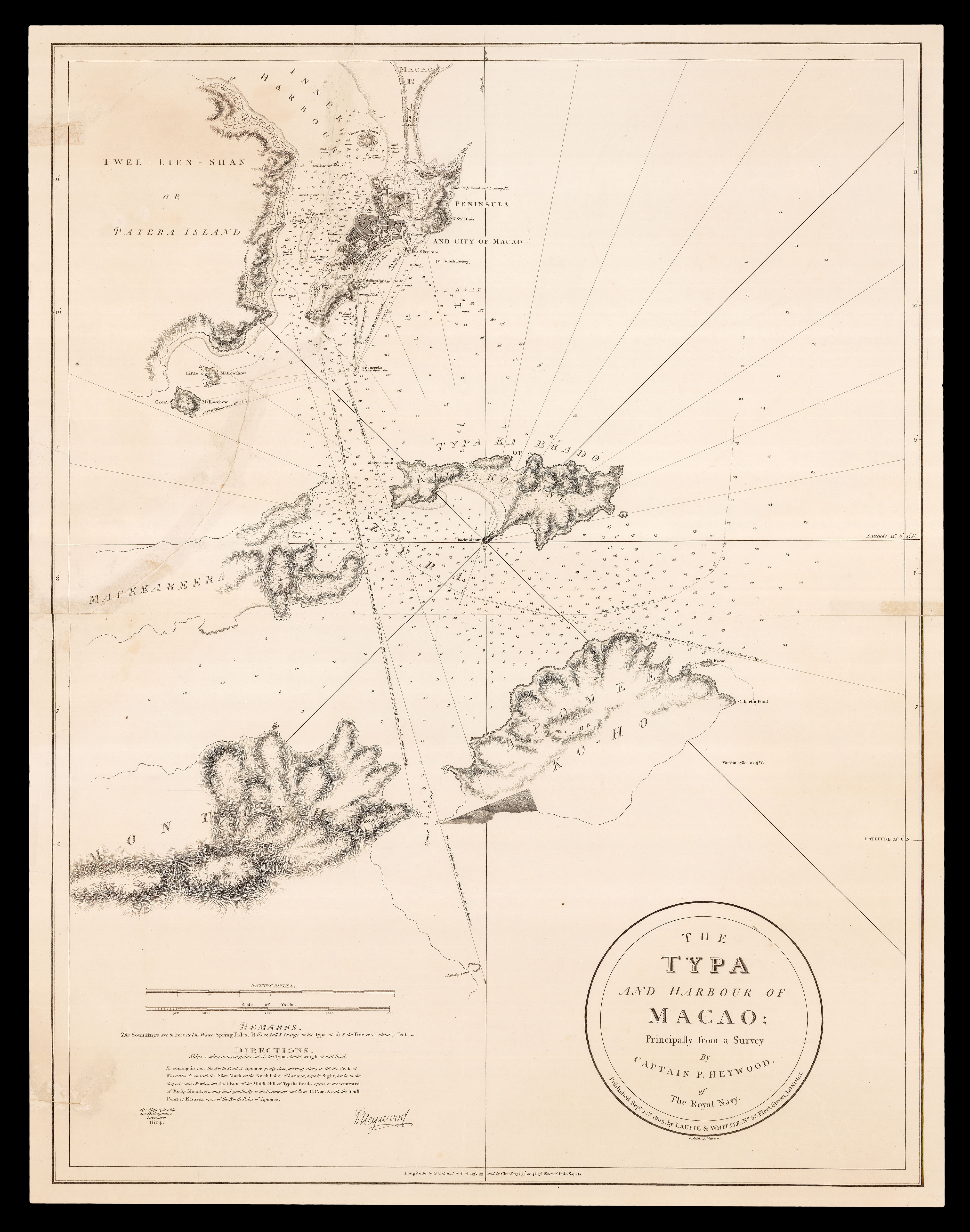 HEYWOOD, Captain P[eter] The Typa and Harbour of Macao.