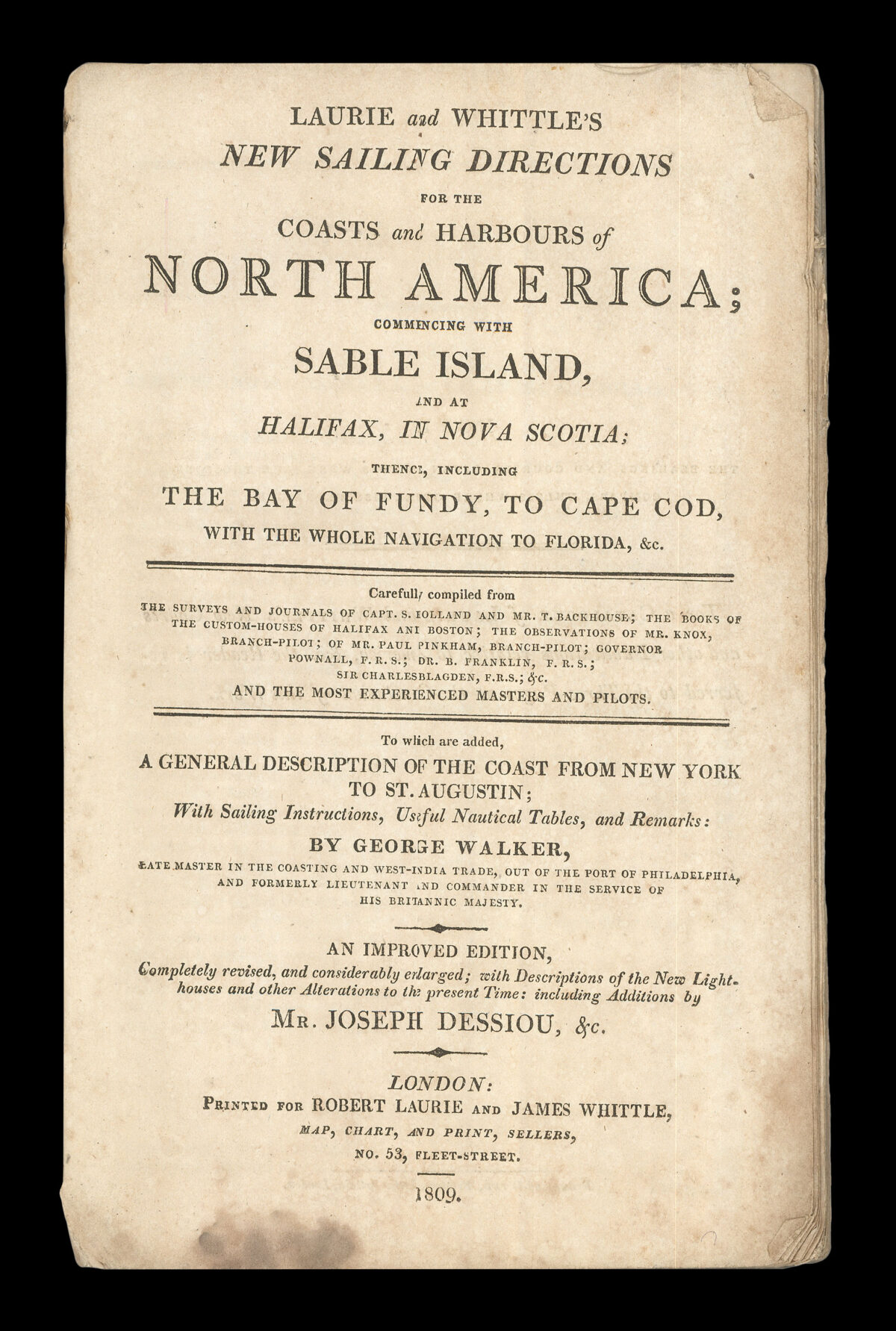 WALKER, George Laurie and Whittle's New Sailing Directions from the Coasts and Harbours of North America...
