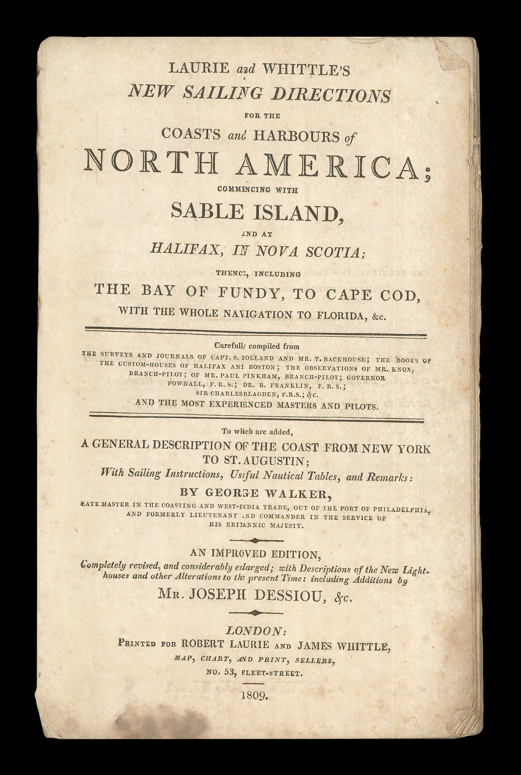 WALKER, George Laurie and Whittle's New Sailing Directions from the Coasts and Harbours of North America...