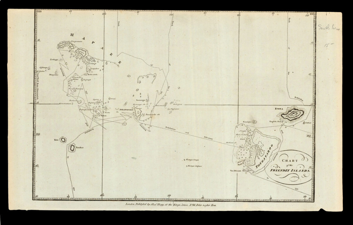 ANDERSON, George William; and Captain James COOK Chart of the Friendly Islands.