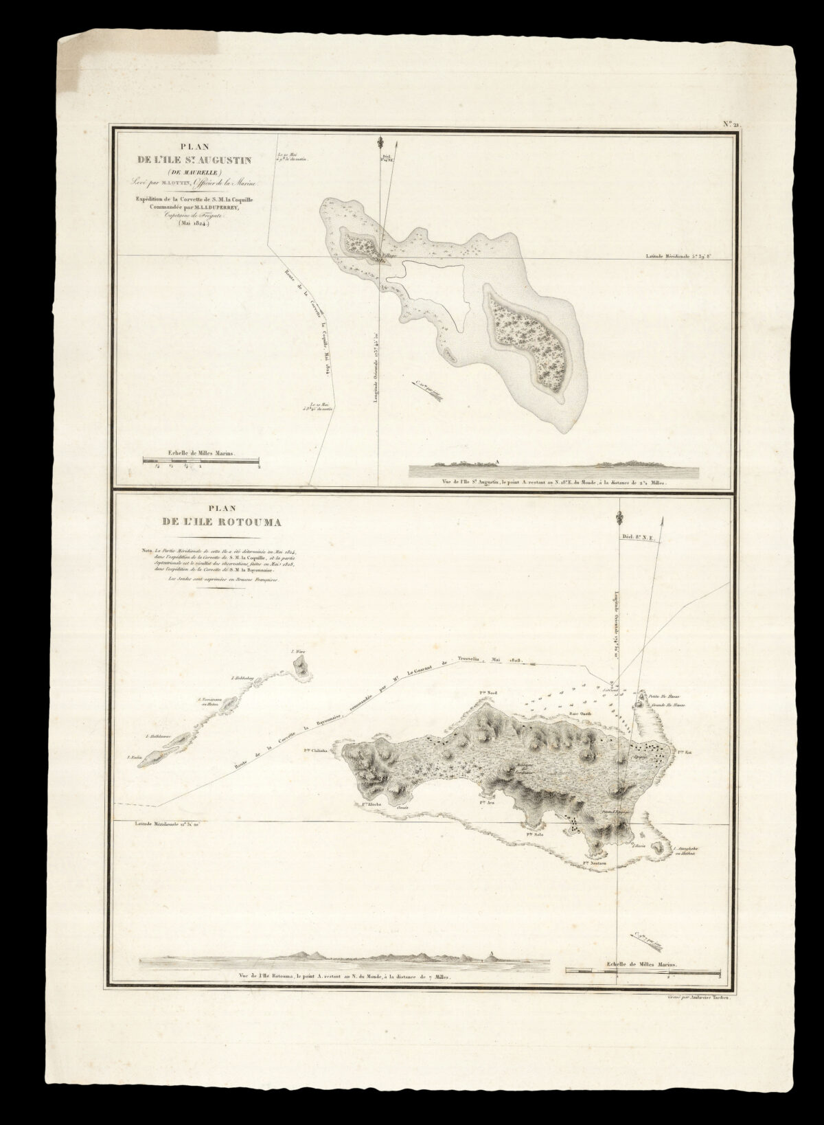 DUPERREY, Louis-Isidor Plan de l'ile St. Augustin (de Maurelle).