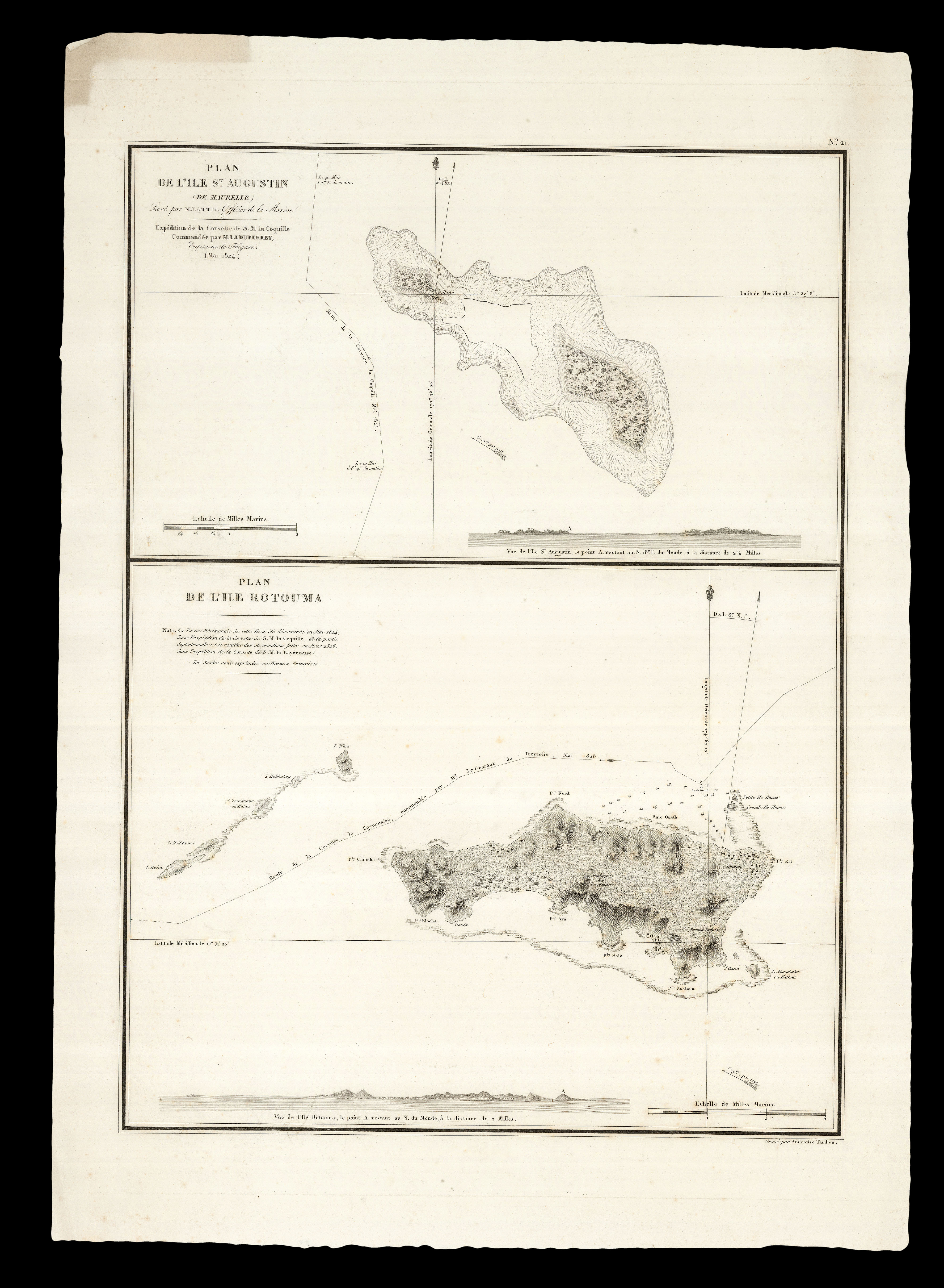 DUPERREY, Louis-Isidor Plan de l'ile St. Augustin (de Maurelle).