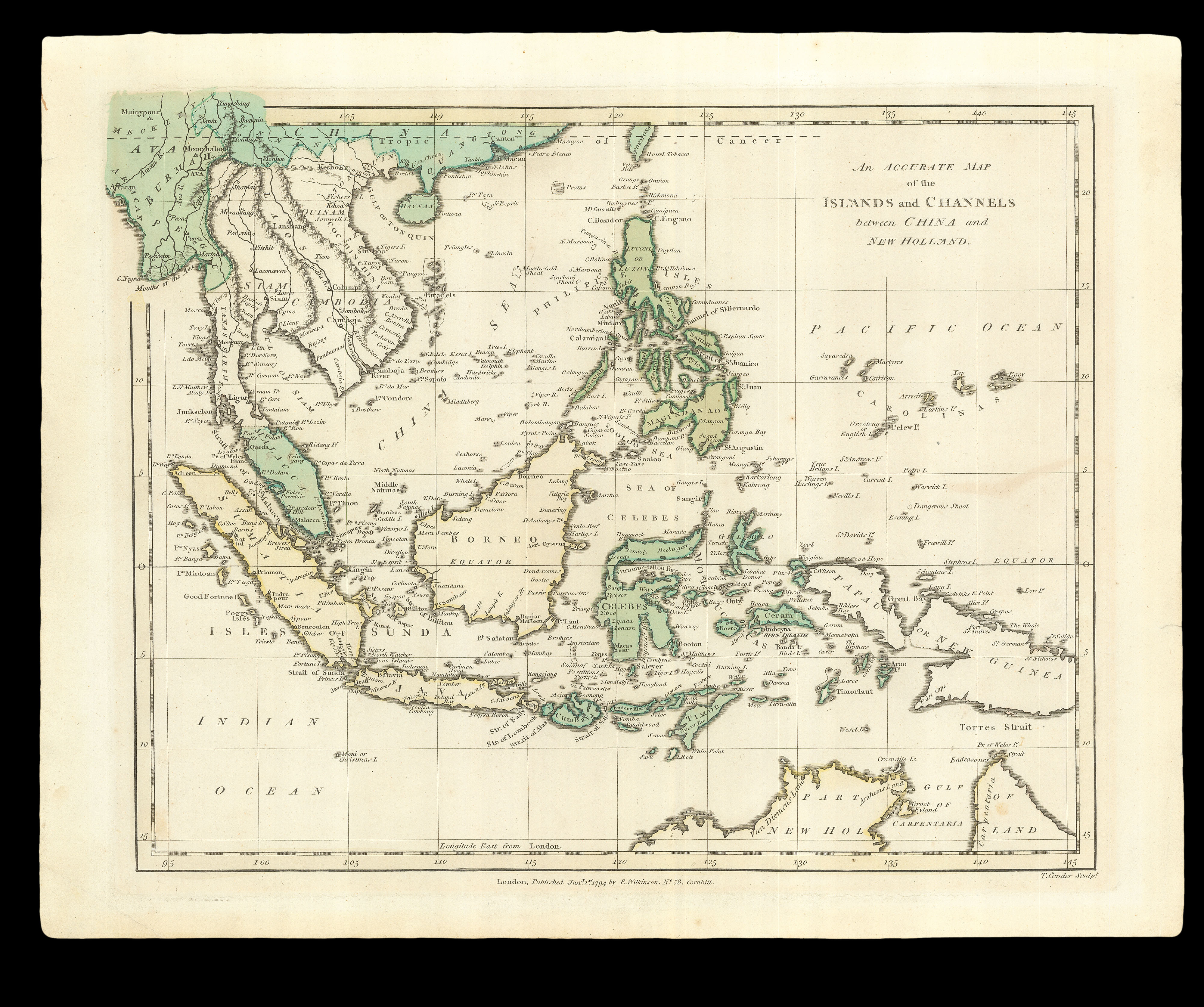 WILKINSON, Robert An Accurate Map of the Islands and Channels between China and New Holland.