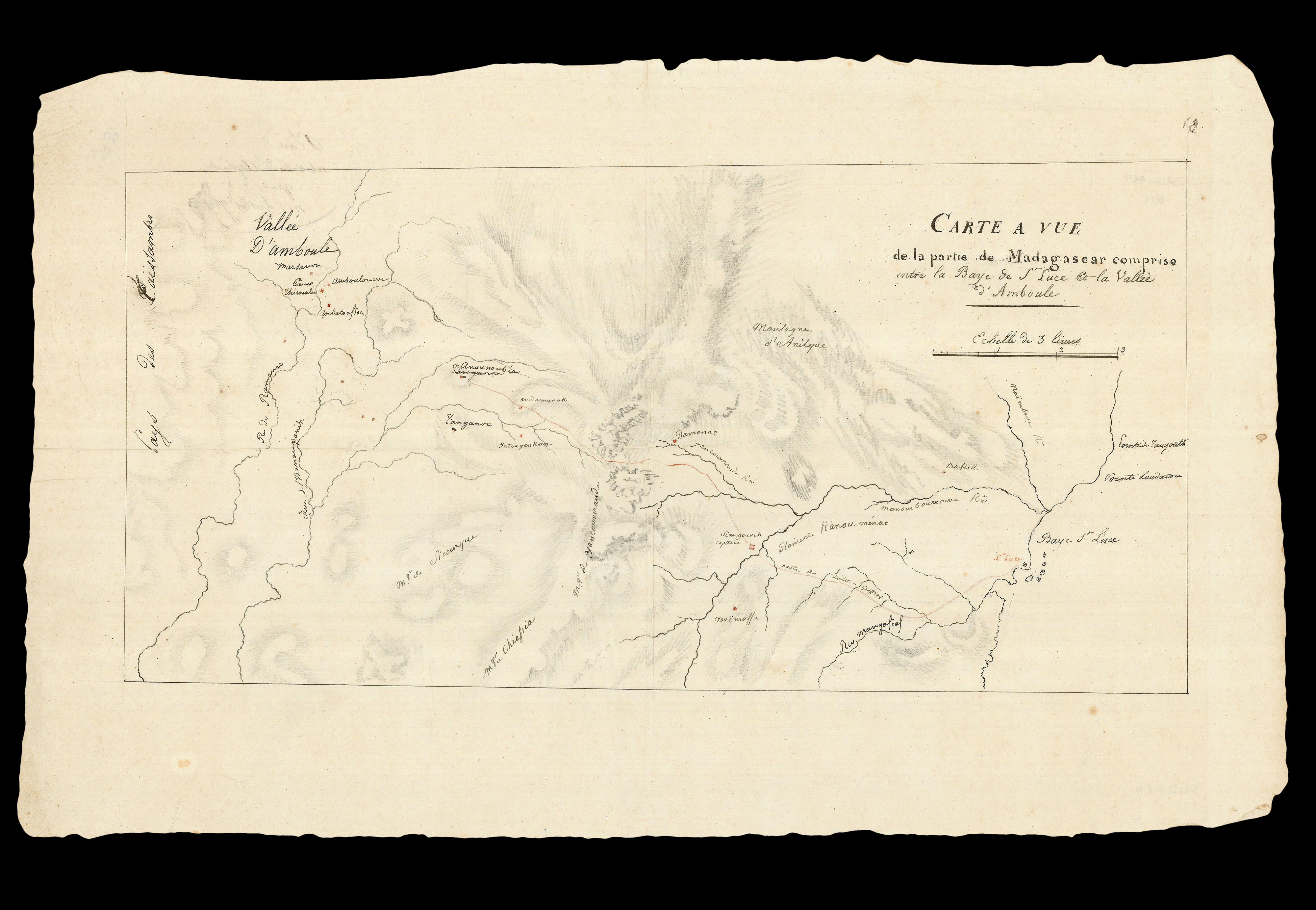 DEPOT DE LA MARINE; after Jean-Baptiste LISLET-GEOFFROY Carte a le Vue Madagascar, comprise entre la Baye de St. Luce et la Valee D'Amboule.