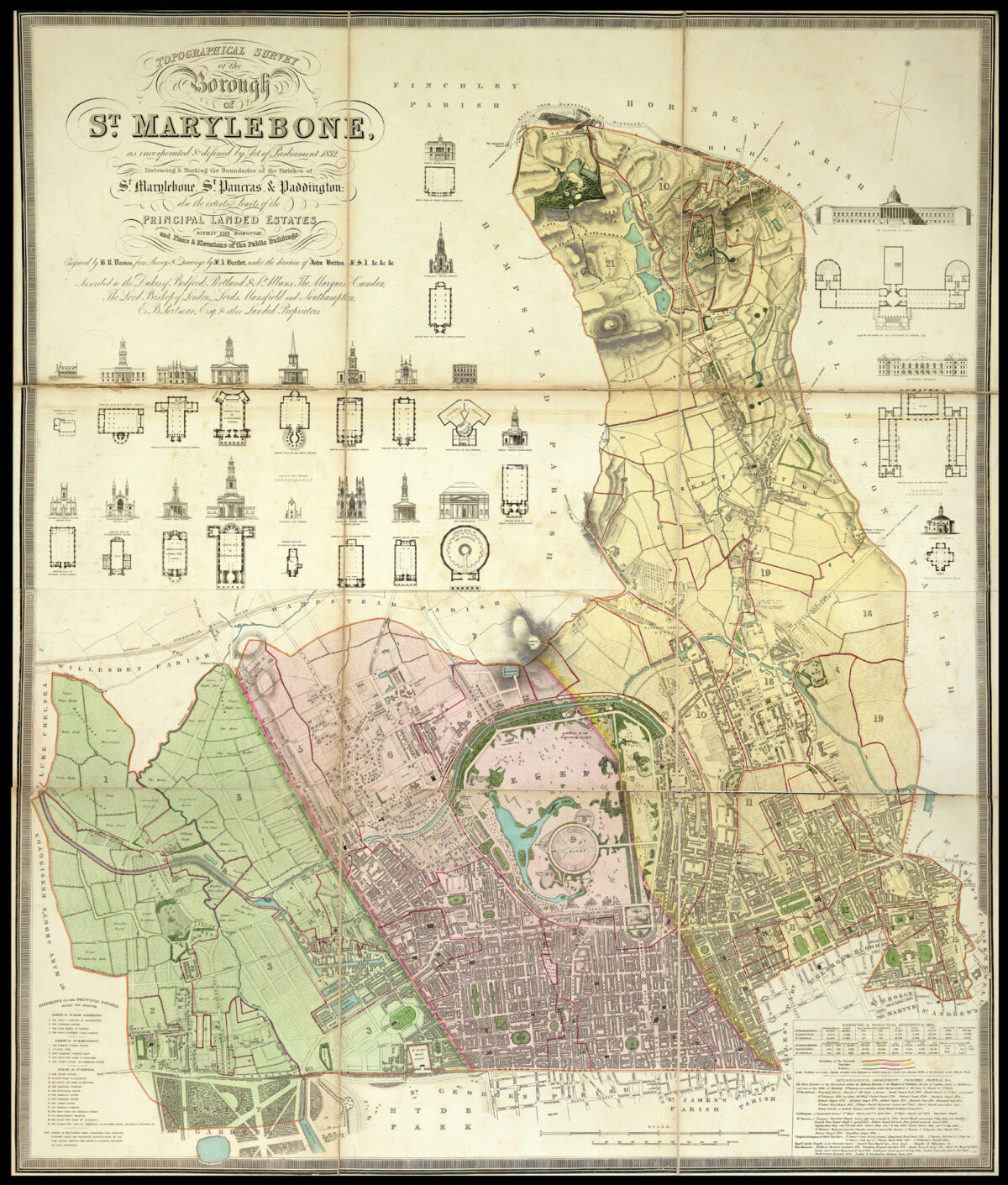 BARTLETT, F. A. Topographical Survey of the Borough of St. Marylebone,