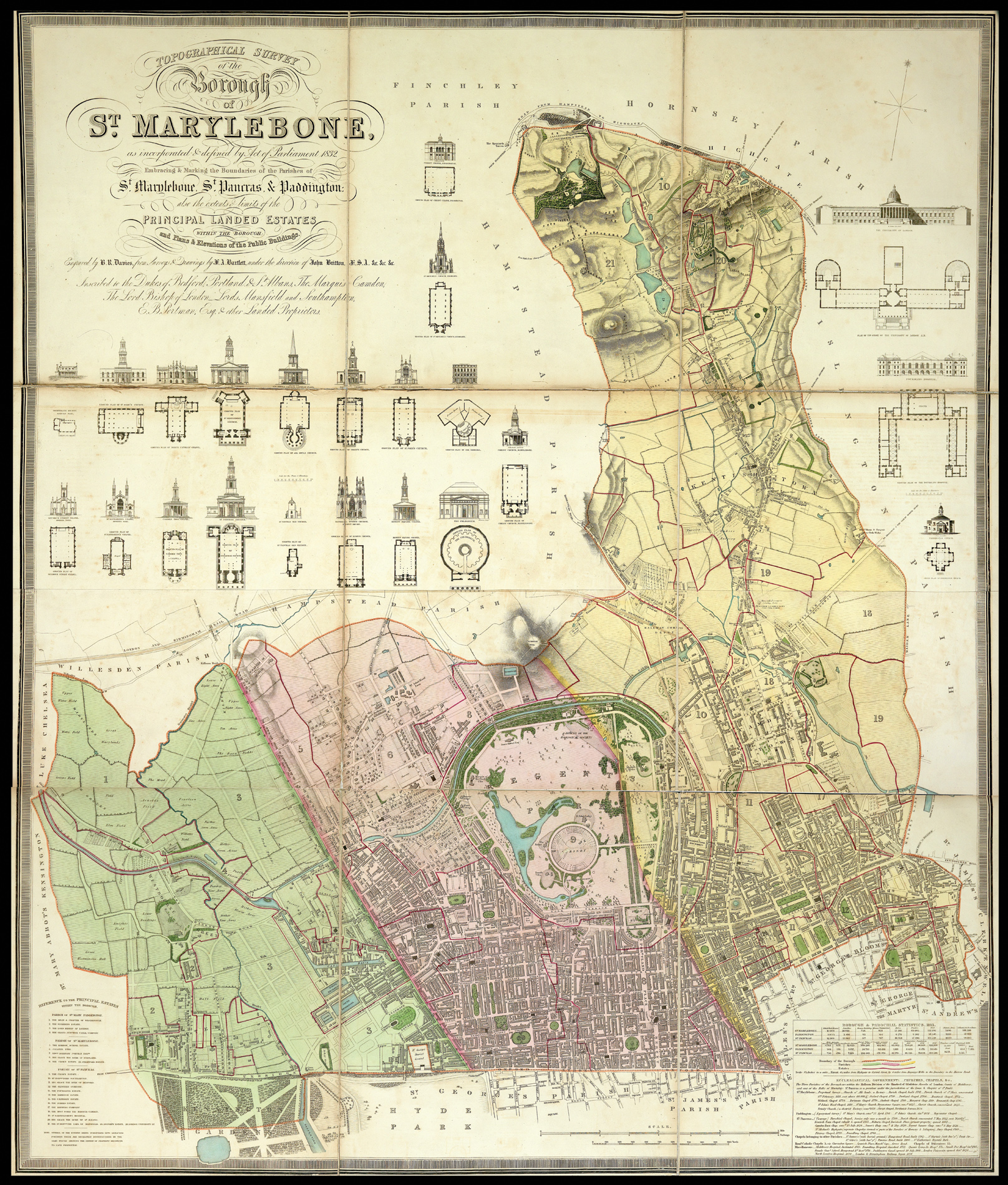 BARTLETT, F. A. Topographical Survey of the Borough of St. Marylebone,