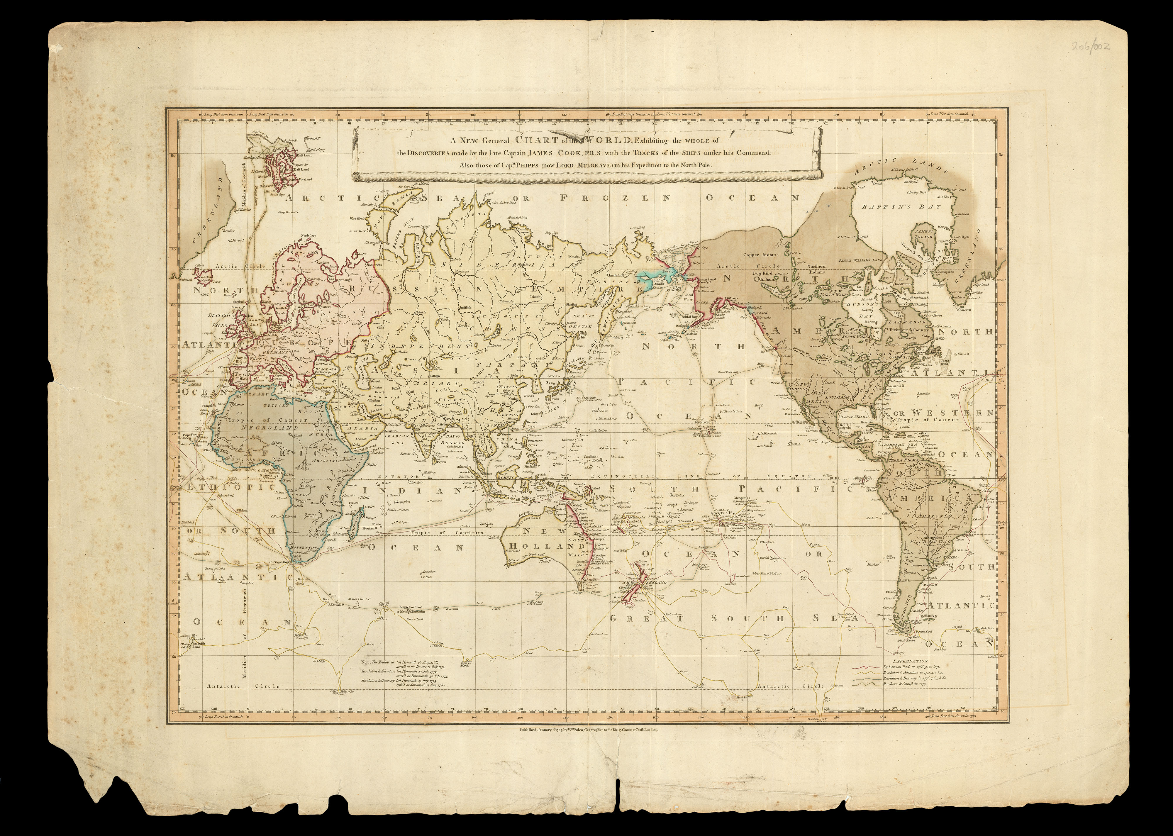 FADEN, William A New General Chart of the World.