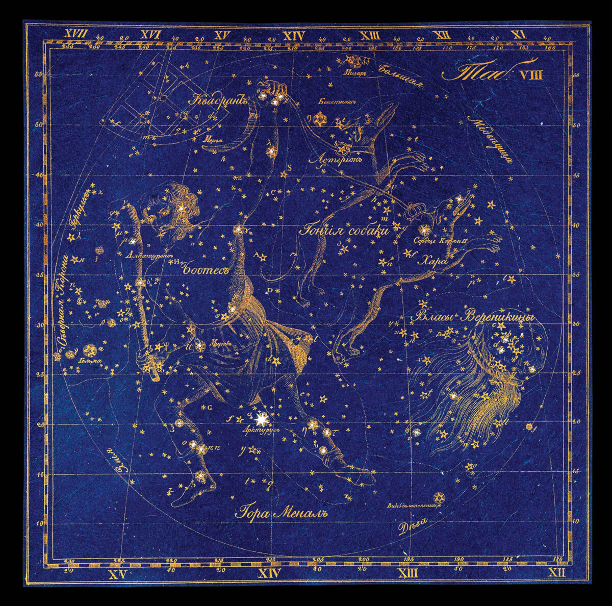 REISSIG, Kornelius Khristianovich Sozviezdiia predstavlennyia na XXX tablitsakh... [Presentation of constellations in 30 tables with description and guide to finding them comfortably in the sky: composed for educational institutions and amateur astronomers].