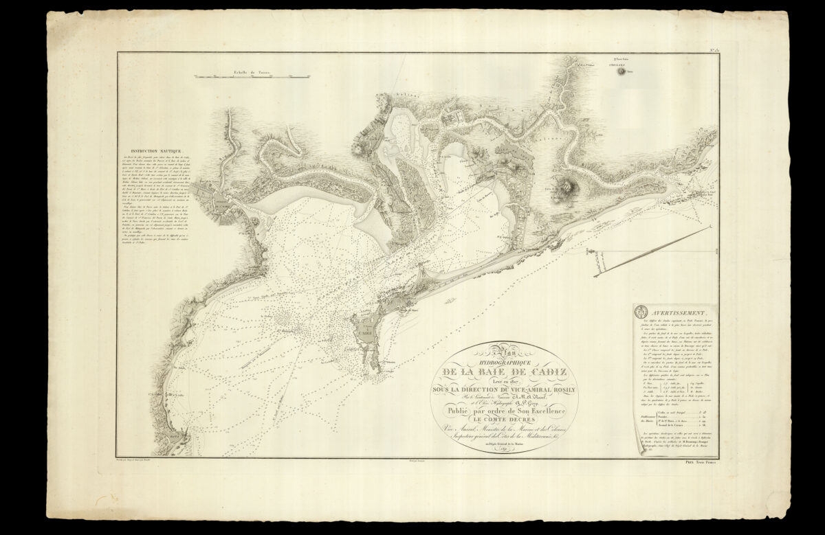 ROSILY-MESROS, François Étienne de; Plan Hydrographique de la Baie de Cadiz levé en 1807,