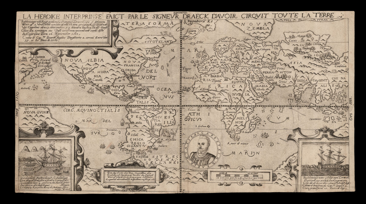 [after VAN SYPE, Nicolas] La heroike interprinse faict par le Signeur Draeck d'avoir cirquit toute la terre.
