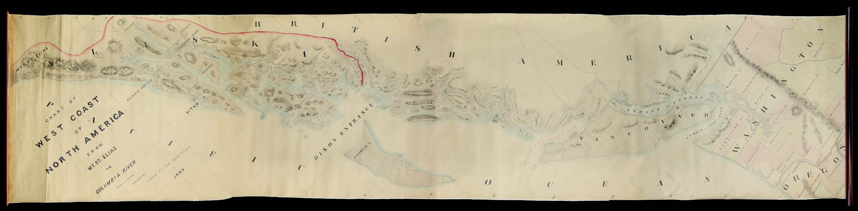 McCLINTOCK, John Tilton Chart of West Coast of North America from Mt. St. Elias to Columbia River.