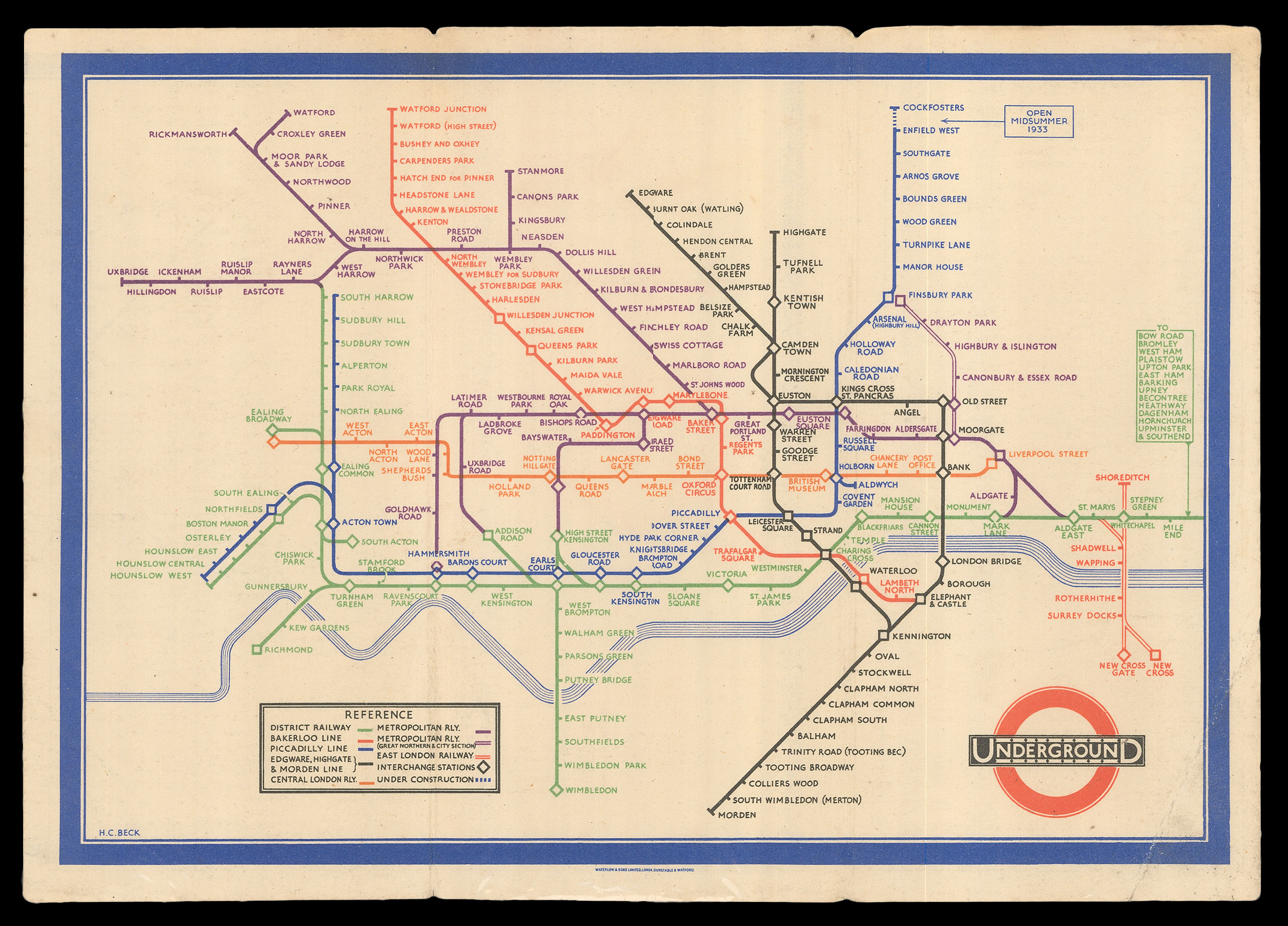 First State Of Beck s Iconic Tube Map Daniel Crouch Rare Books First State Of Beck s Iconic Tube Map Daniel Crouch Rare Books