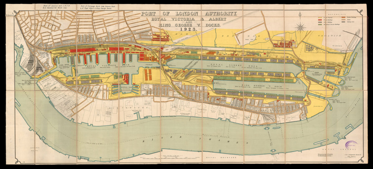 PORT OF LONDON AUTHORITY Royal Victoria & Albert and King George V Docks, 1923.