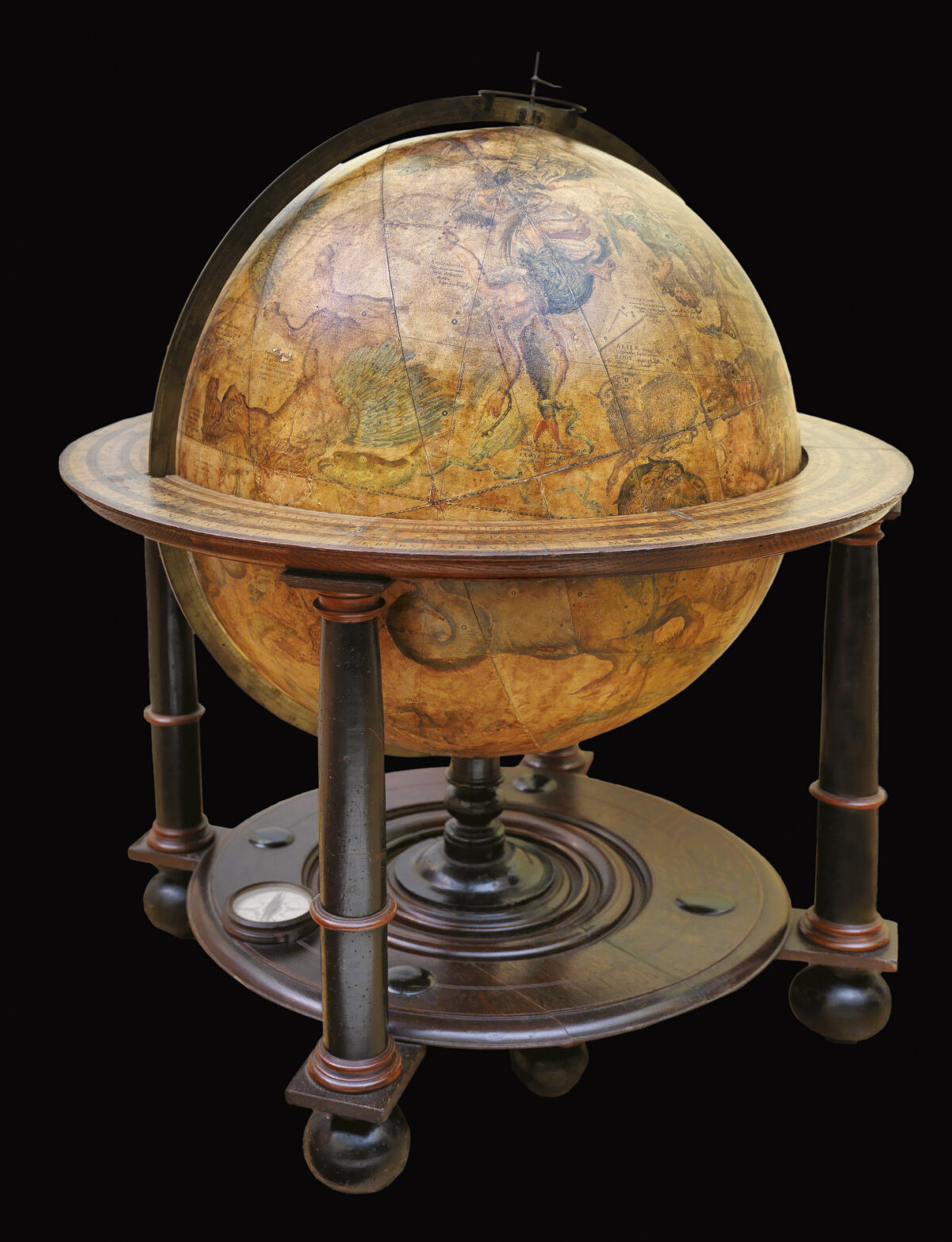 BLAEU, Willem [A pair of Globes - Terrestrial and Celestial] Globus Orbis Terrae.