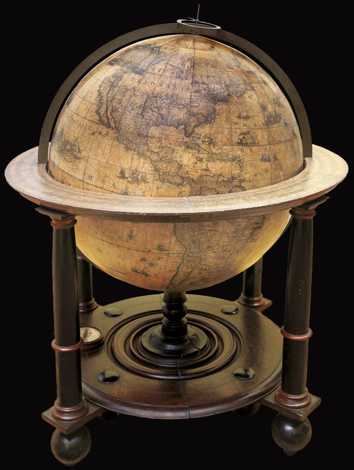 BLAEU, Willem [A pair of Globes - Terrestrial and Celestial] Globus Orbis Terrae.