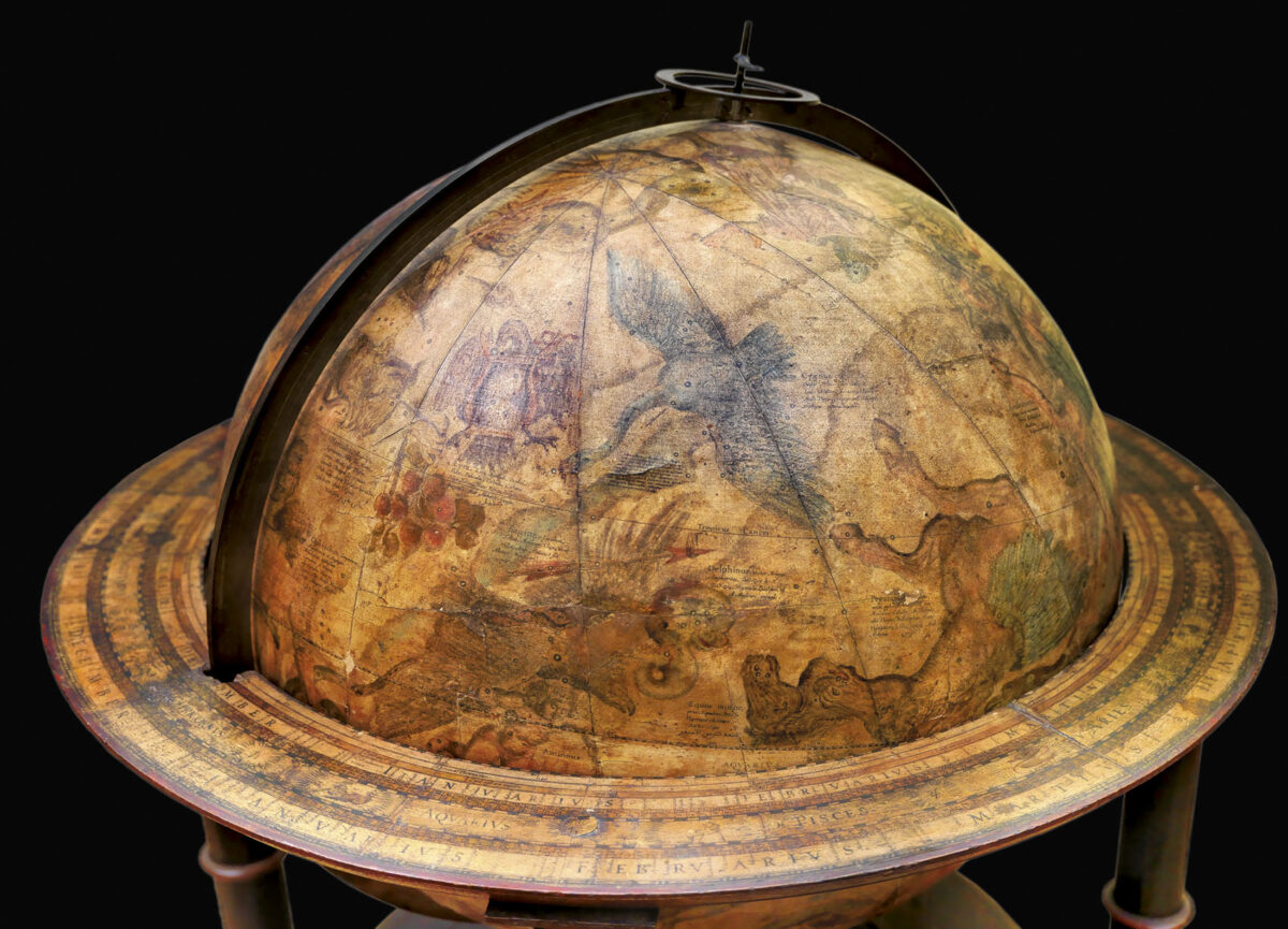 BLAEU, Willem [A pair of Globes - Terrestrial and Celestial] Globus Orbis Terrae.