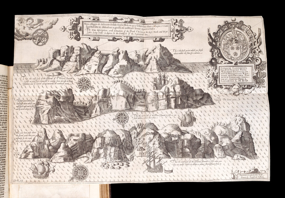LINSCHOTEN, Jan Huygen van. John Huighen van Linschoten his Discours of Voyages unto ye Easte & West Indies. Devided into Foure Bookes.