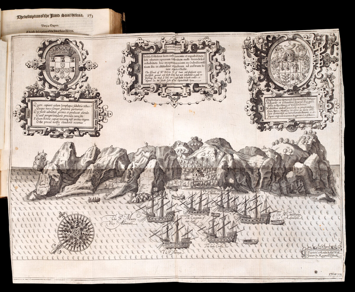 LINSCHOTEN, Jan Huygen van. John Huighen van Linschoten his Discours of Voyages unto ye Easte & West Indies. Devided into Foure Bookes.