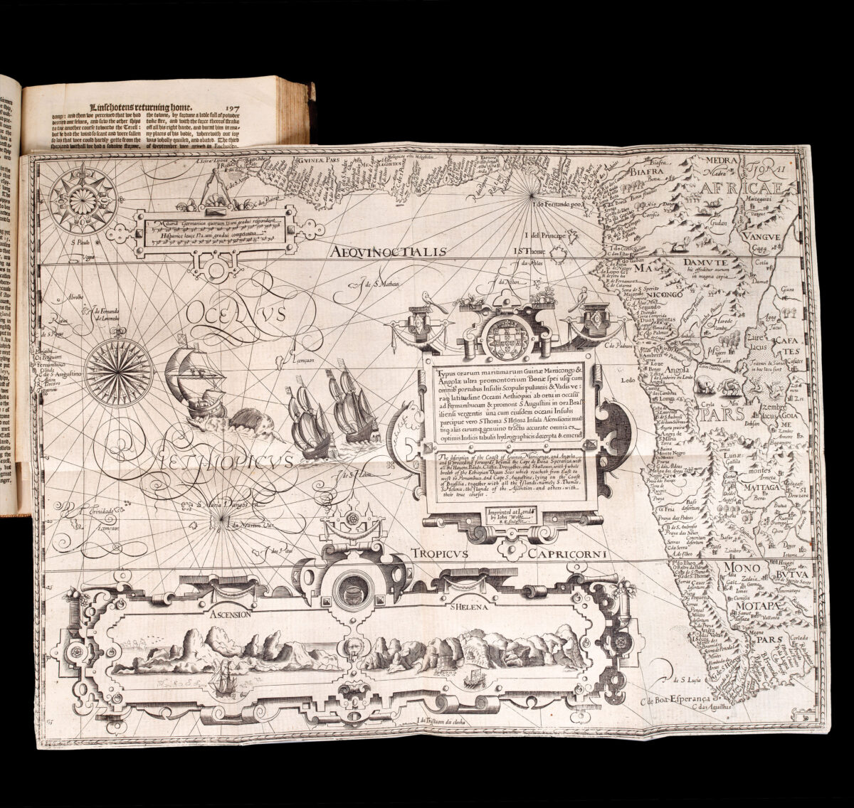 LINSCHOTEN, Jan Huygen van. John Huighen van Linschoten his Discours of Voyages unto ye Easte & West Indies. Devided into Foure Bookes.