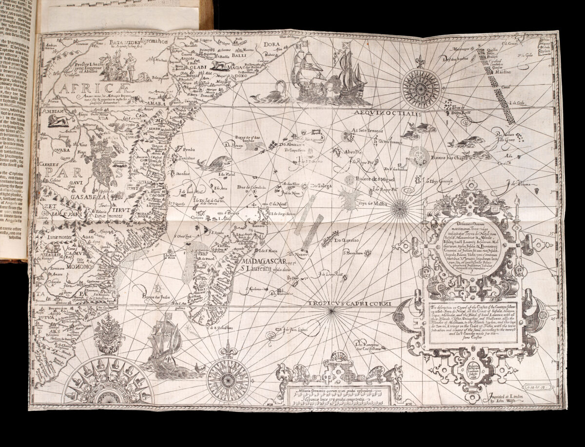 LINSCHOTEN, Jan Huygen van. John Huighen van Linschoten his Discours of Voyages unto ye Easte & West Indies. Devided into Foure Bookes.