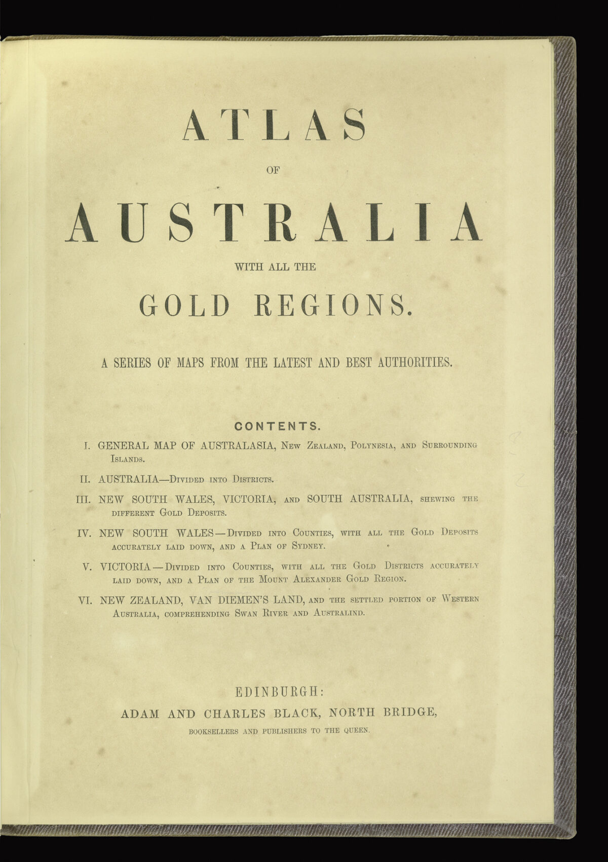BLACK, Adam and Charles Atlas of Australia