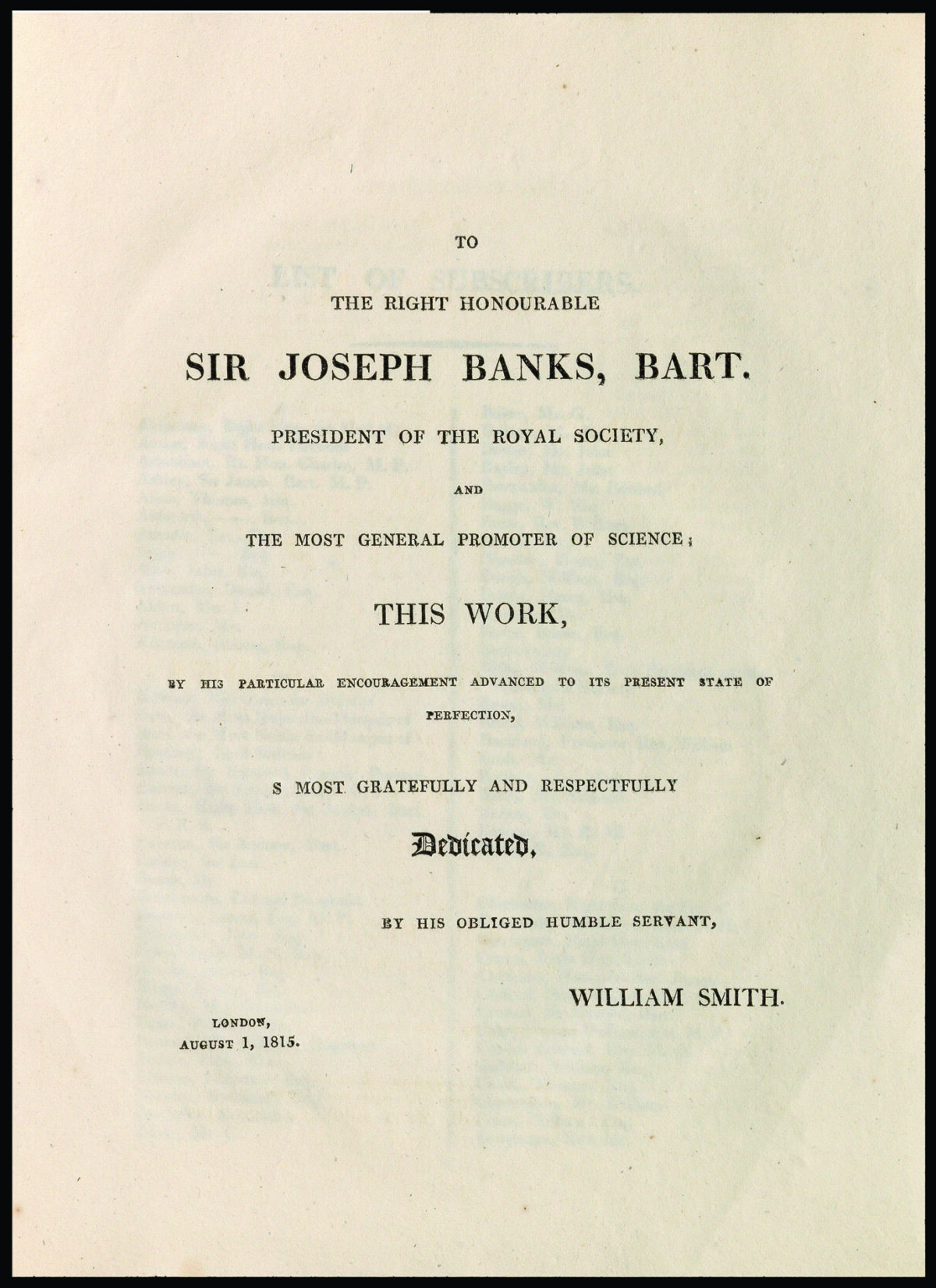 SMITH, William A Delineation of the Strata of England and Wales, with Part of Scotland;