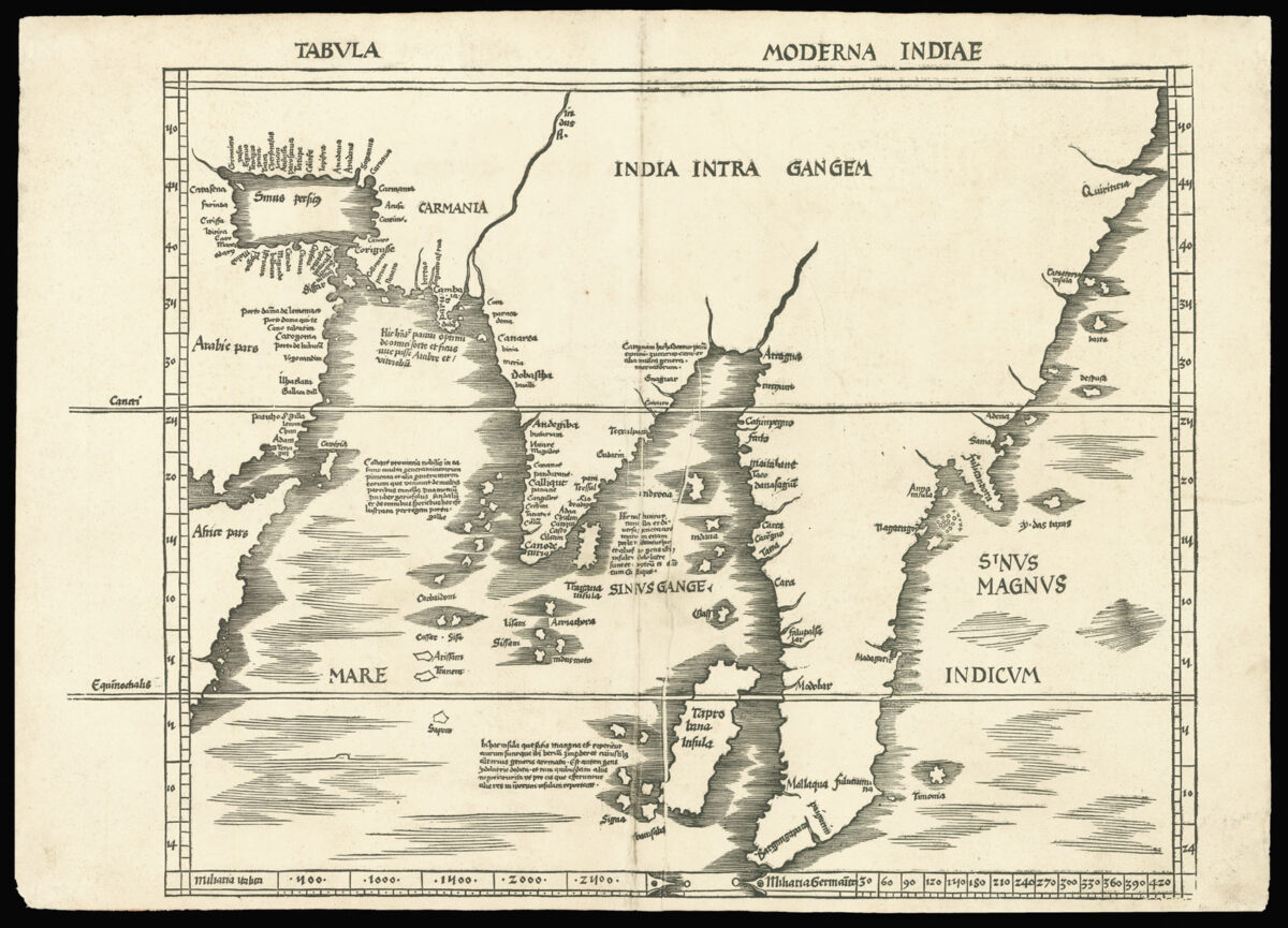 [PTOLEMAEUS, Claudius; and Martin WALDSEEMULLER] Tabula Moderna Indiae.