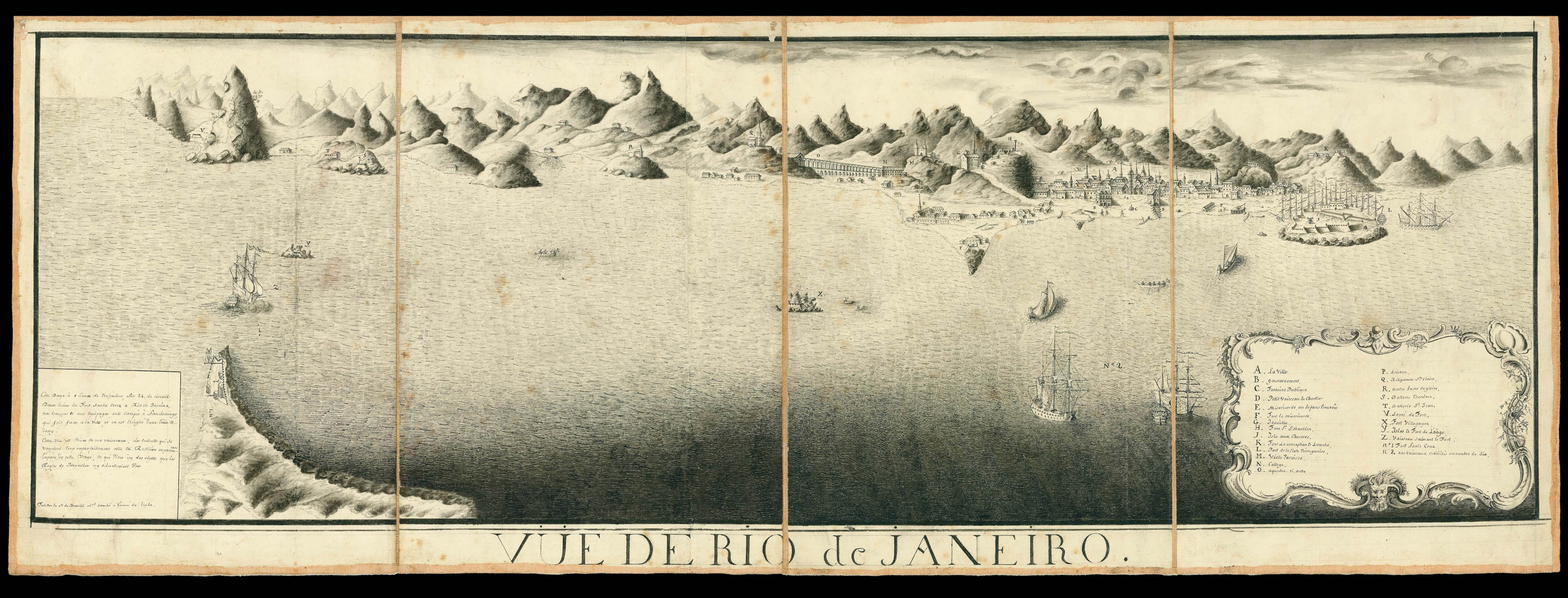 BRETEUIL, Louis Charles Auguste le Tonnelier, baron de Vüe de Rio de Janeiro [together with] Plan de la Baye de Rio Janeiro et de ses Deffense, 1757.
