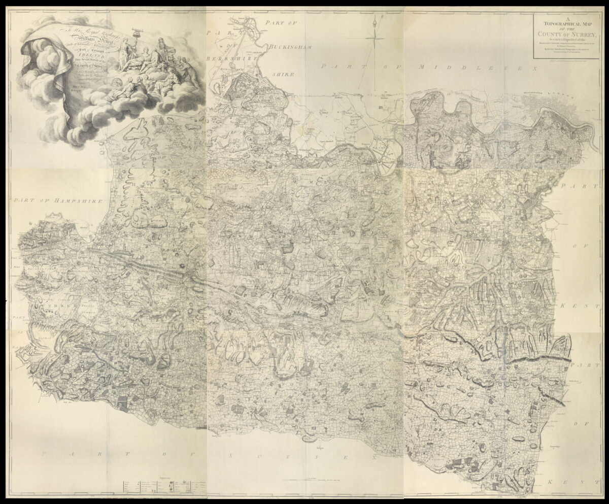 ROCQUE, John A Topographical Map of the County of Surrey