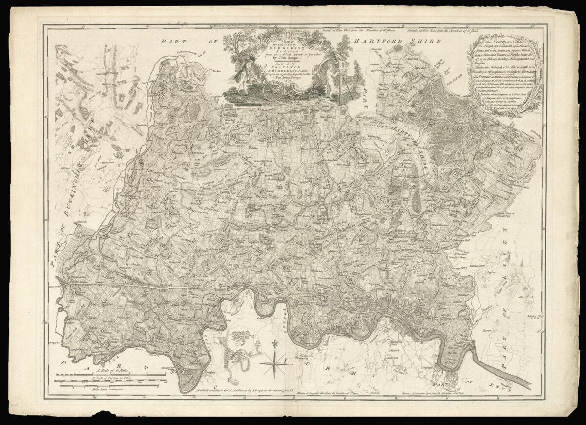 ROCQUE, John A Map of the County of Middlesex