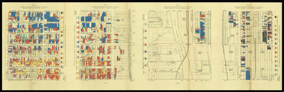 ADDAMS, Jane, GATES STARR, Ellen, KELLEY, Florence and Samuel Sewell GREELEY [The Hull-House Maps]