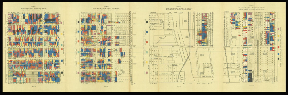 ADDAMS, Jane, GATES STARR, Ellen, KELLEY, Florence and Samuel Sewell GREELEY [The Hull-House Maps]