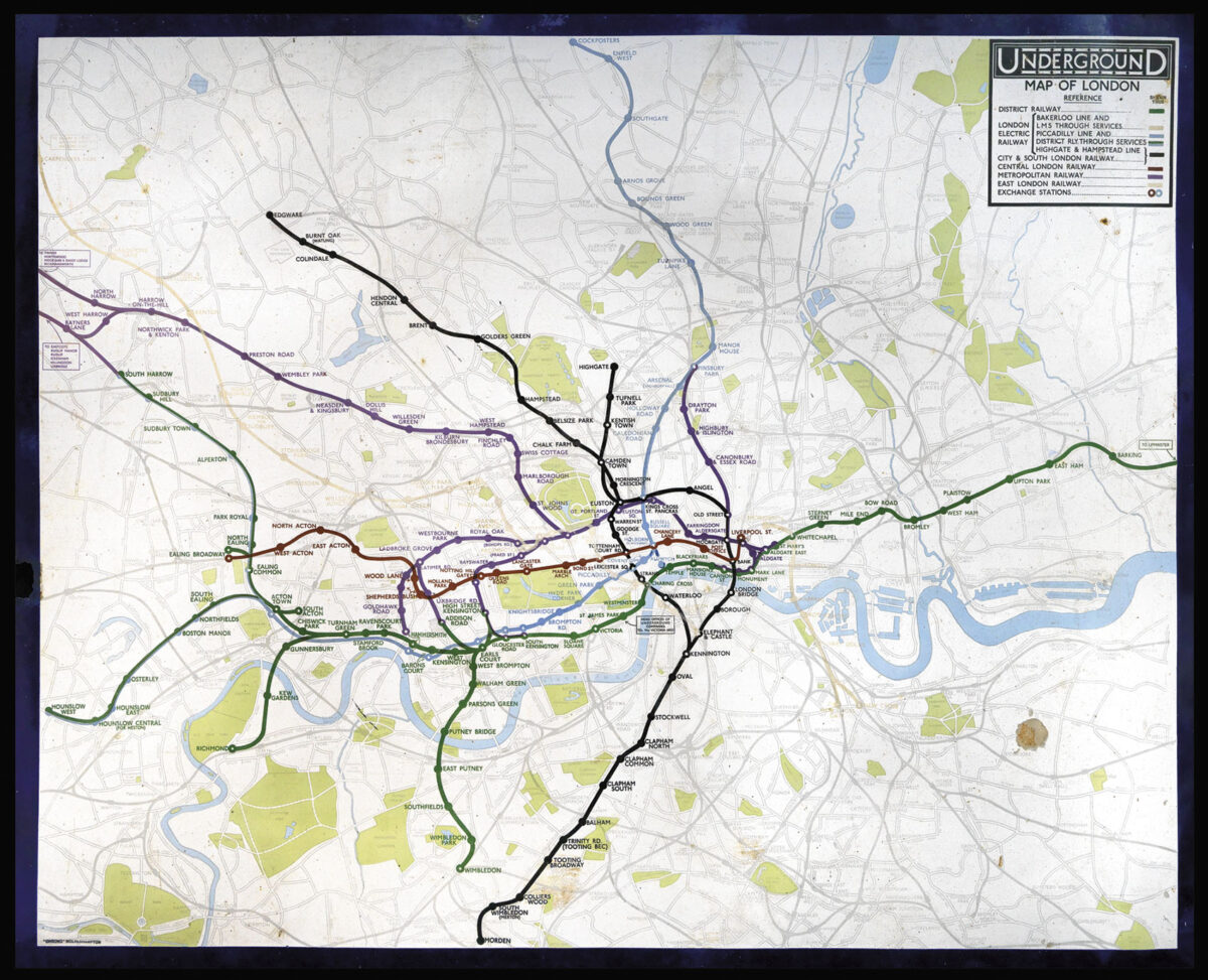 [GOSSOP, Reginald Percy] Underground Map of London.