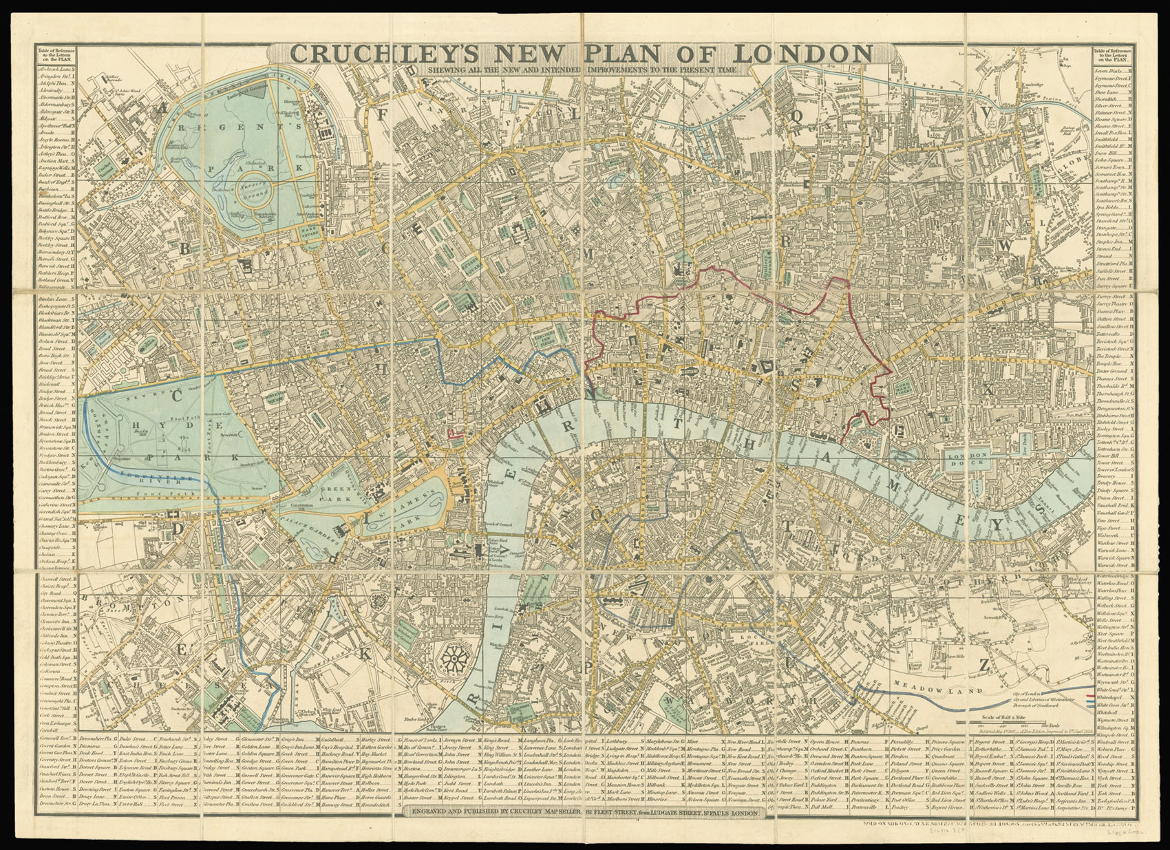 CRUCHLEY, [George Frederick] Cruchley's New Plan of London