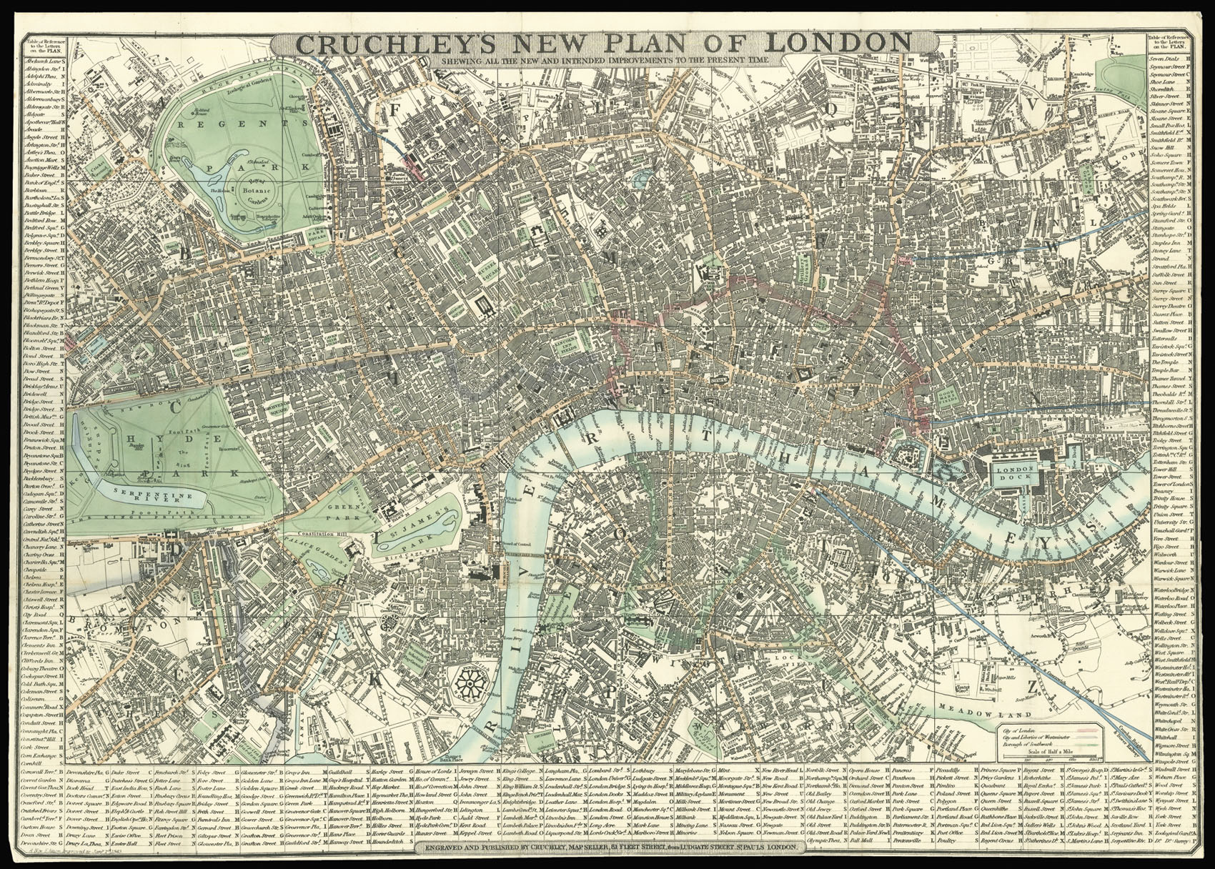 CRUCHLEY, [George Frederick] Cruchley's New Plan of London