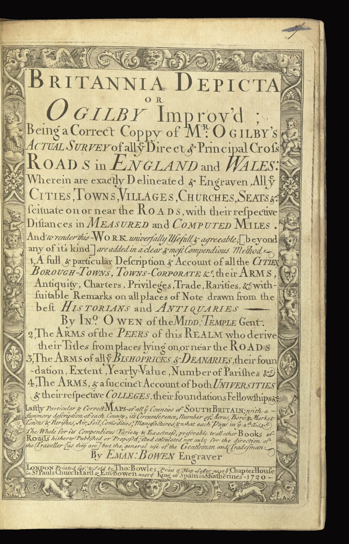 OWEN, John and Emanuel BOWEN Britannia Depicta or Ogilby Improv'd...