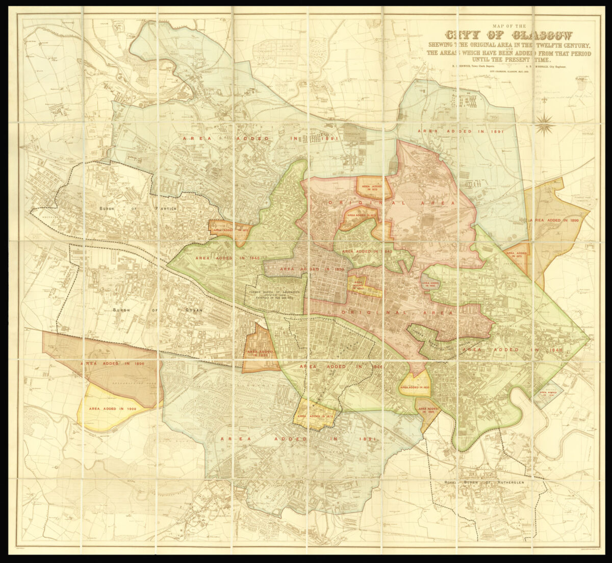 RENWICK, R. & A. B. McDONALD Map of the City of Glasgow