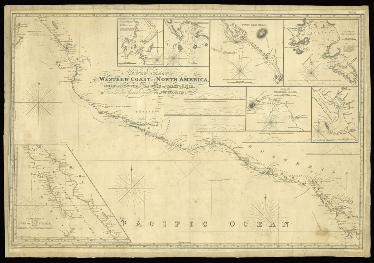 NORIE, John William. A New Chart of the Western Coast of North America