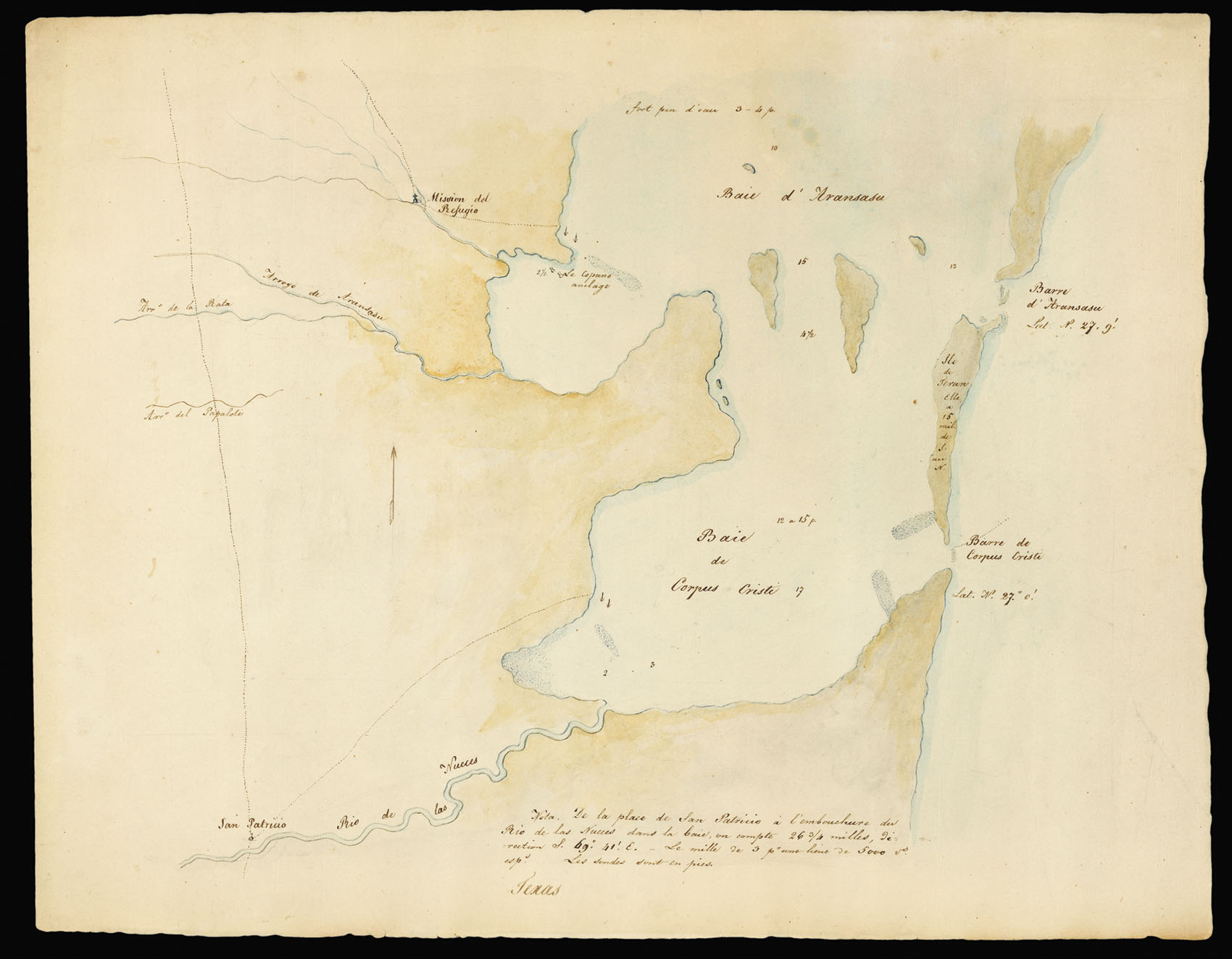 BERLANDIER, Jean Louis. [Four untitled manuscript regional maps of Texas.]