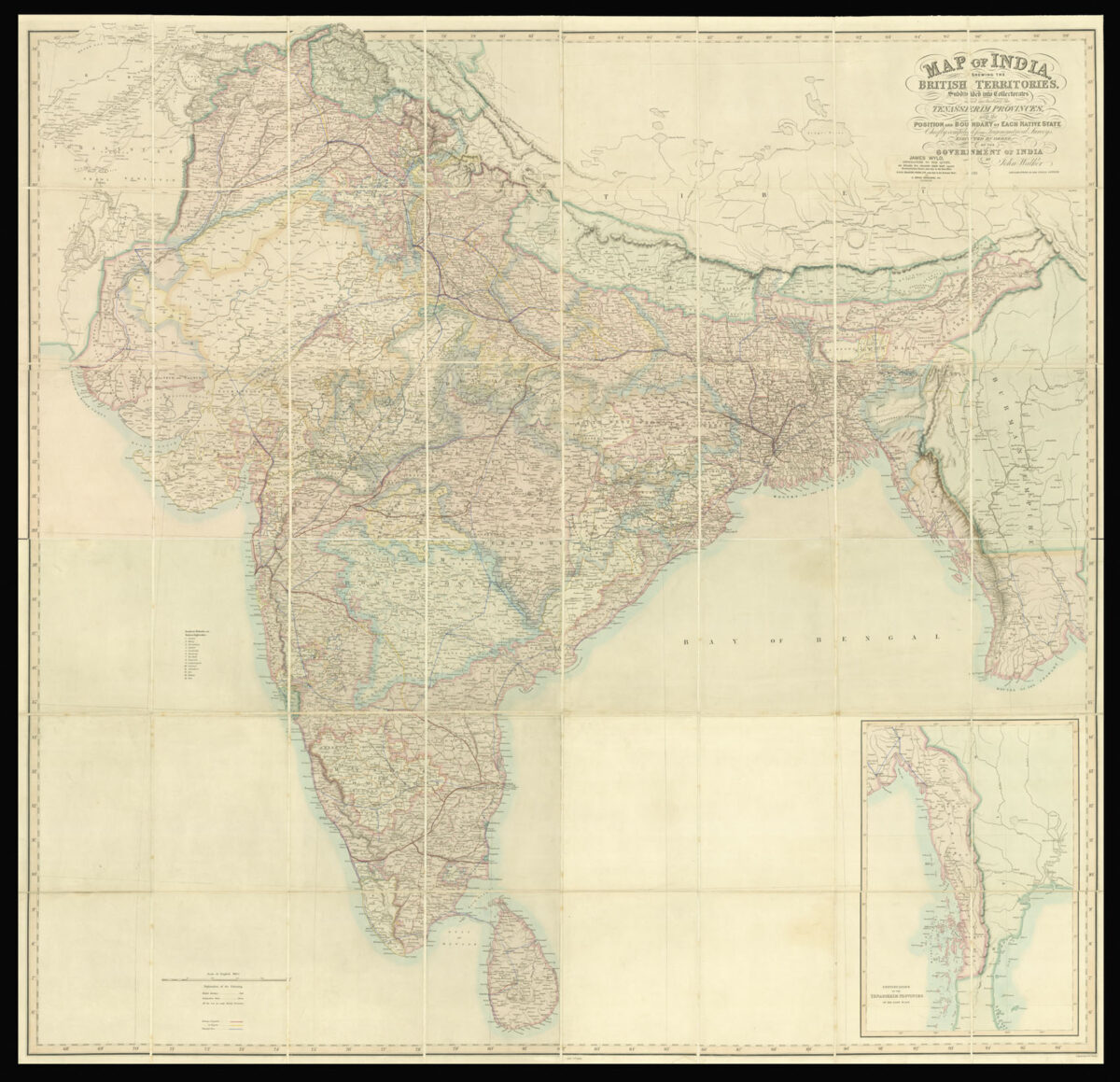 WALKER, John Map of India, Shewing the British Territories,