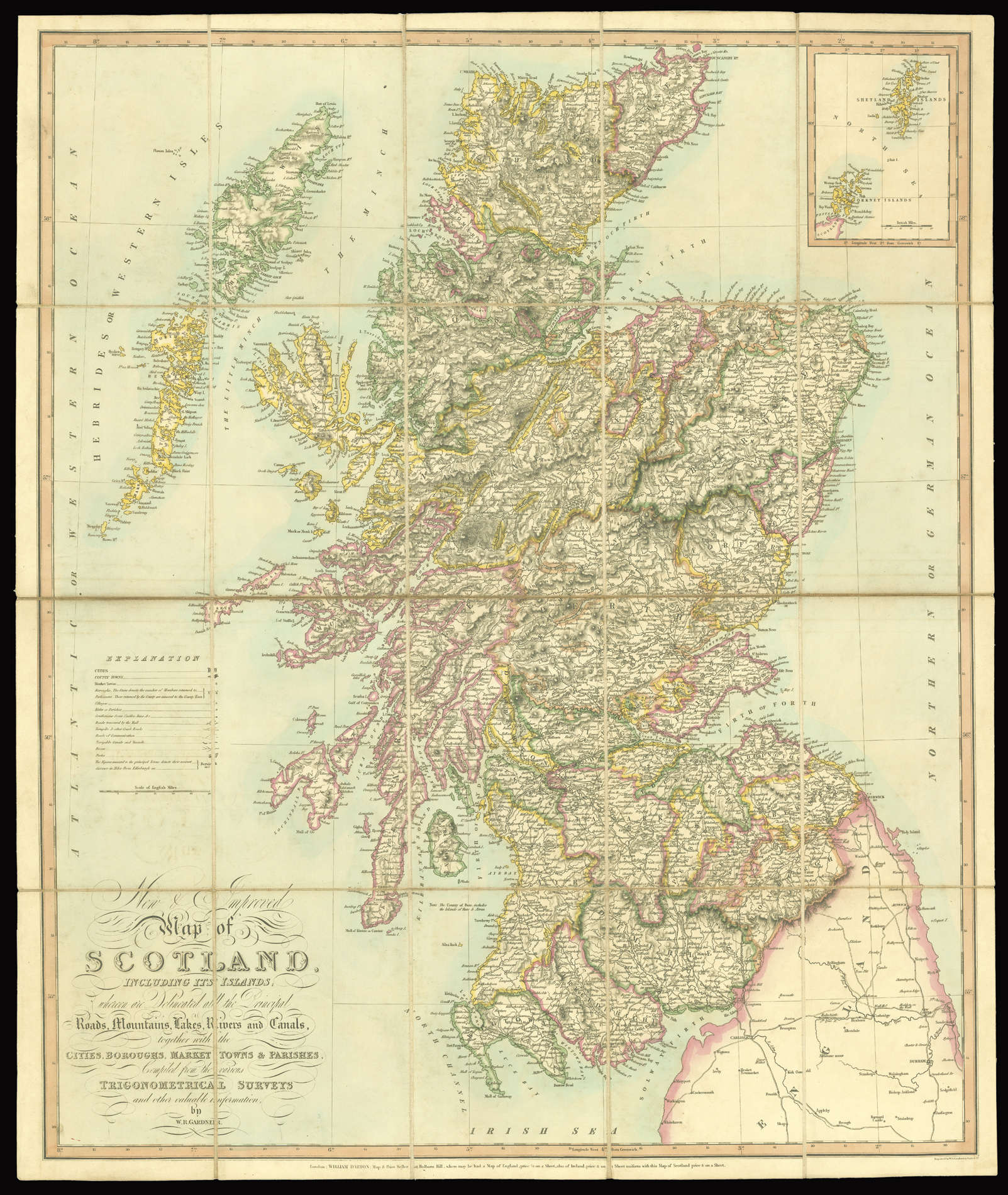 GARDNER, W[illiam] R[obert] New and Improved Map of Scotland,