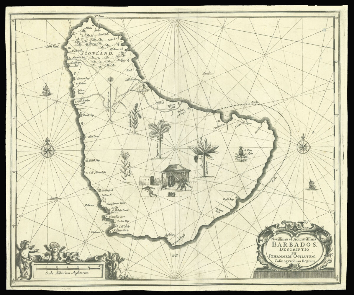 OGILBY, John Novissima et Acuratissima Barbados Descriptio.