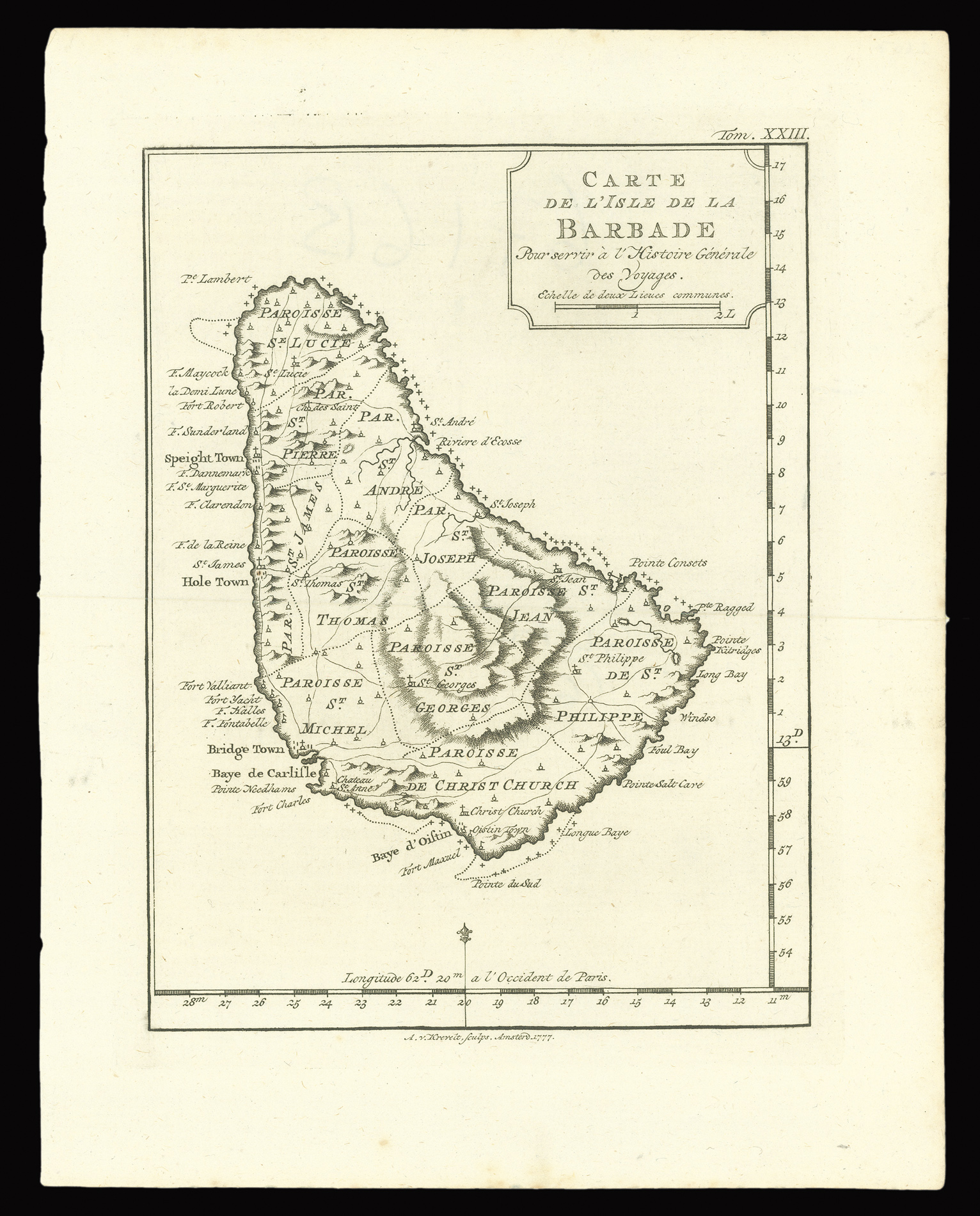 BELLIN, Jacques Nicolas Carte de l'Isle de Barbade