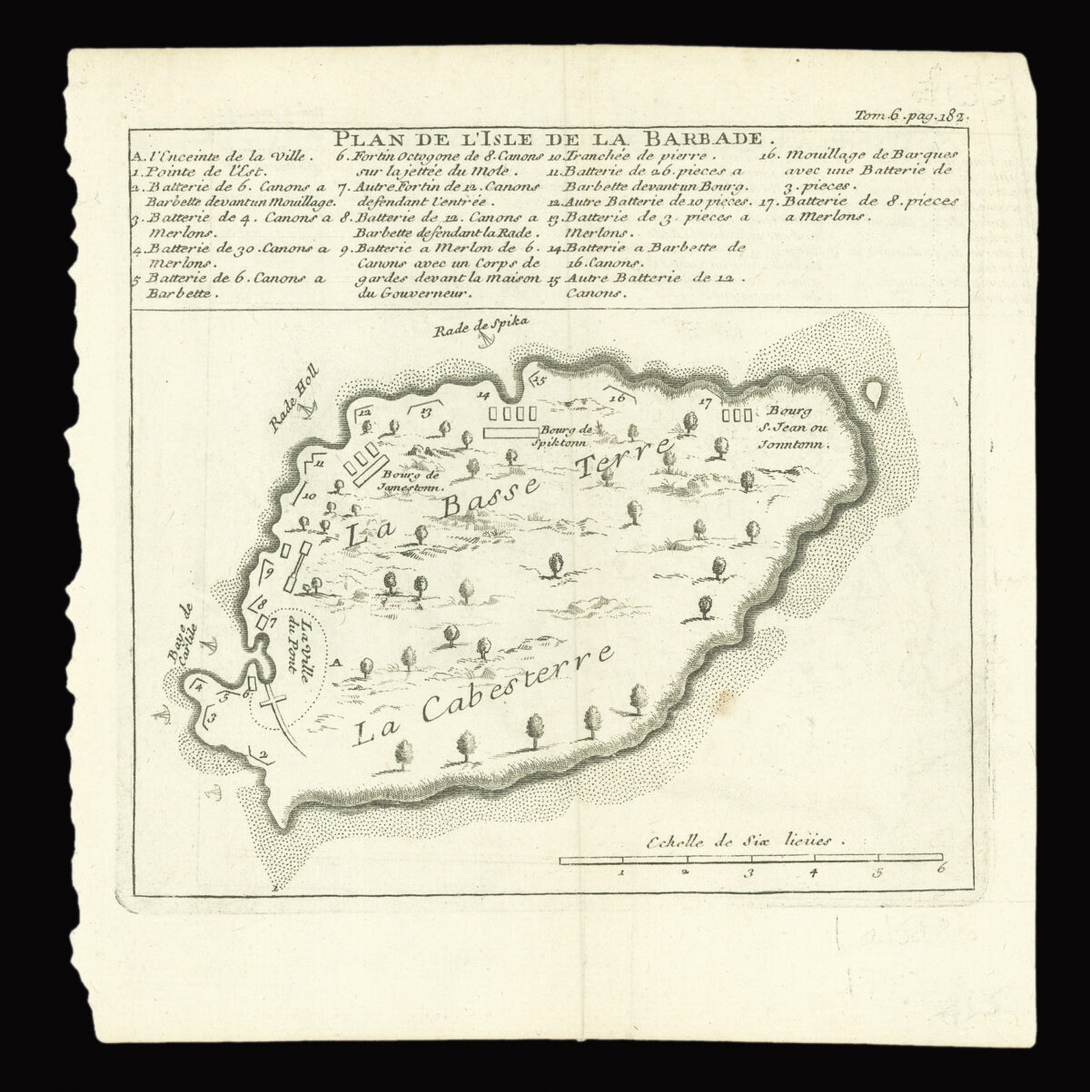 [LABAT, Jean Baptiste] Plan de L'Isle de Barbade.