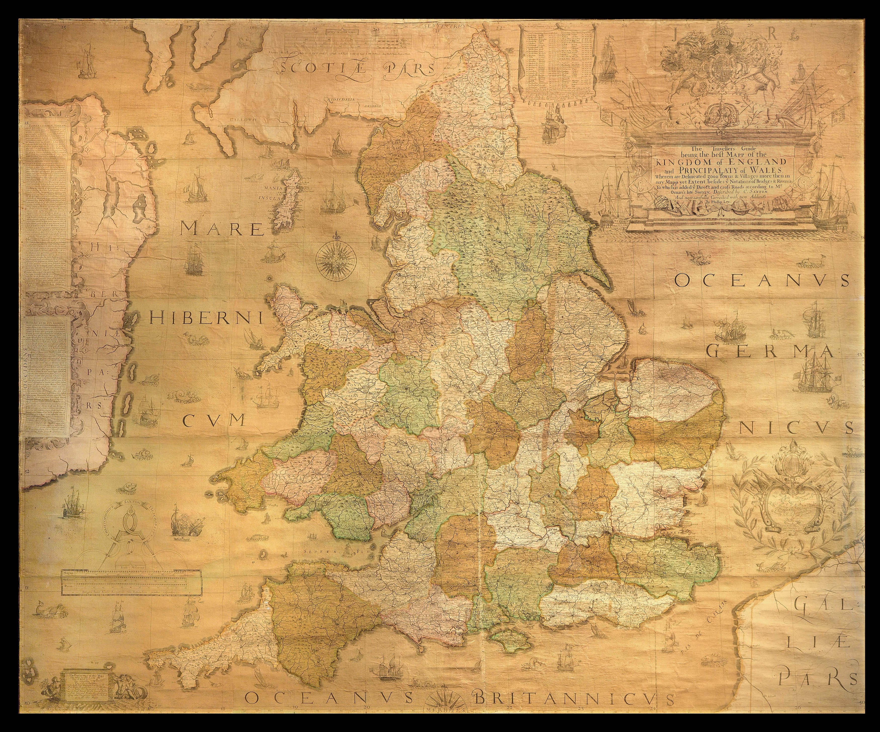 SAXTON, Christopher The Travellers Guide being the best Mapp of the Kingdom of England and Principality of Wales