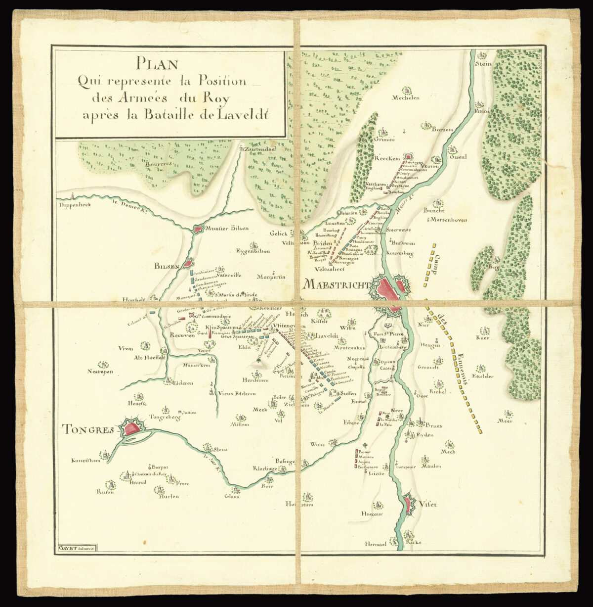 GAYET Plan qui represente la position des Armees du Roy après la Bataille de Laveldt.