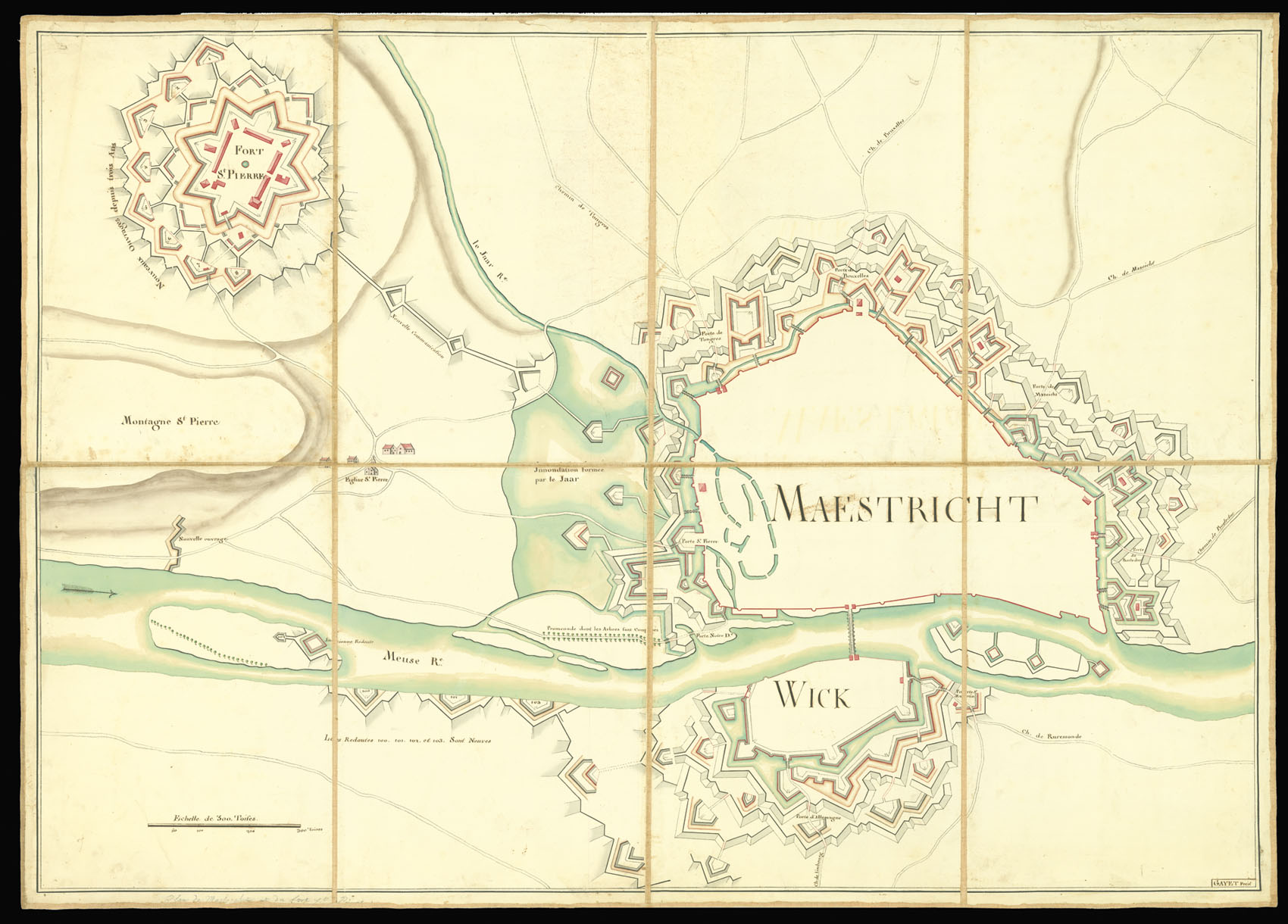 GAYET Plan de Maestricht et du Fort St. Pierre.