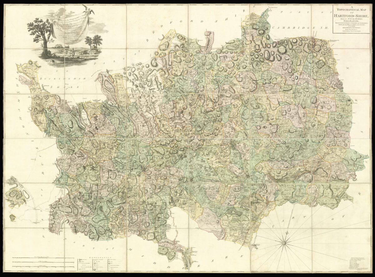 ANDREWS, John; and Andrew DURY A Topographical Map of Hertford-shire